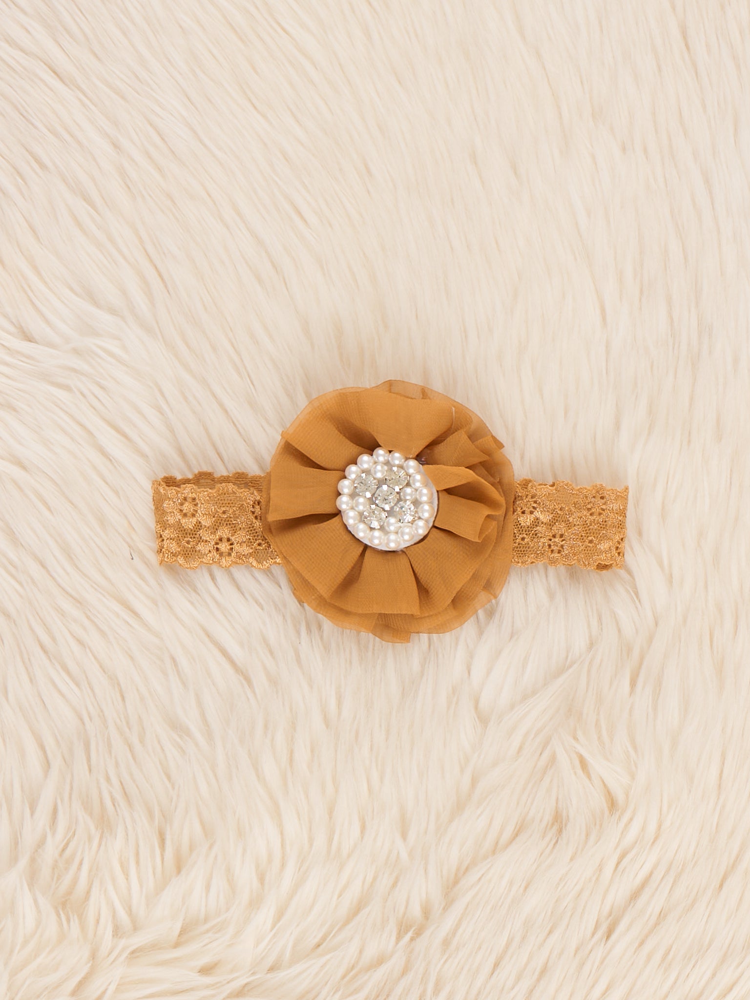 Chiffon Rhinestone & Pearls Headband - 21 Colors Available - Marie Nicole Clothing