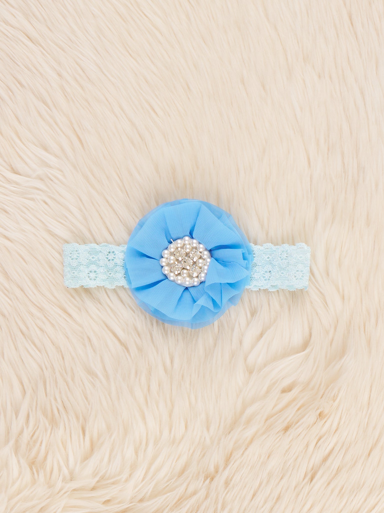 Chiffon Rhinestone & Pearls Headband - 21 Colors Available - Marie Nicole Clothing