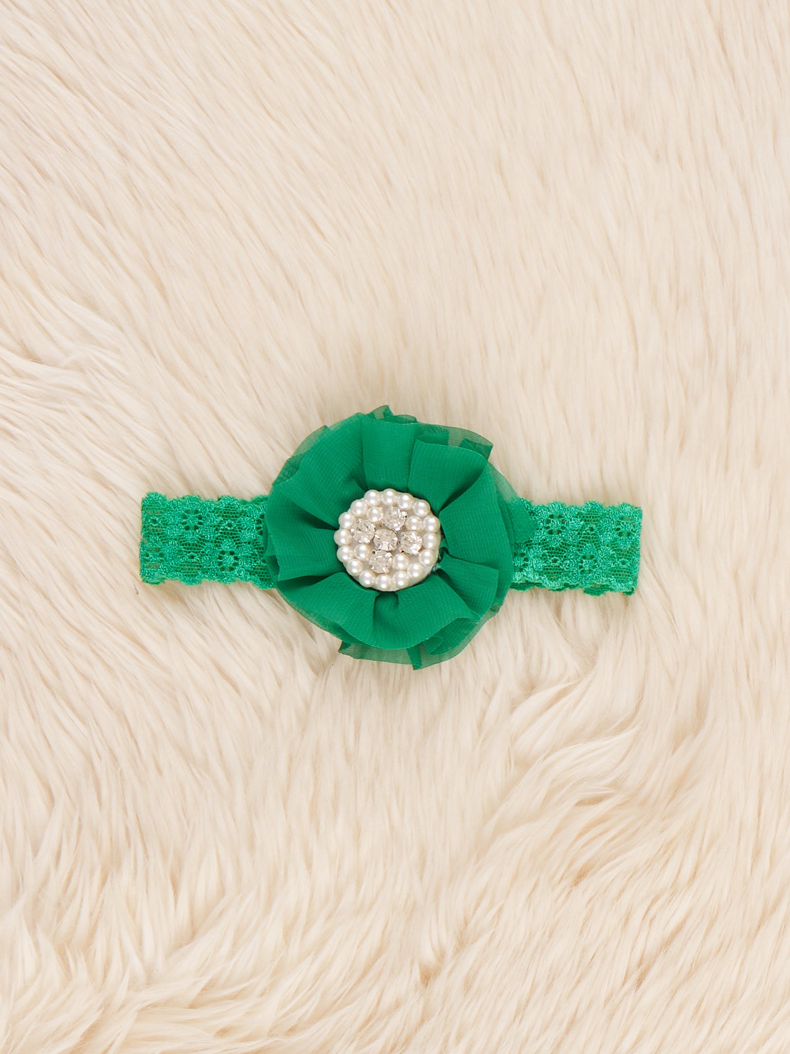 Chiffon Rhinestone & Pearls Headband - 21 Colors Available - Marie Nicole Clothing