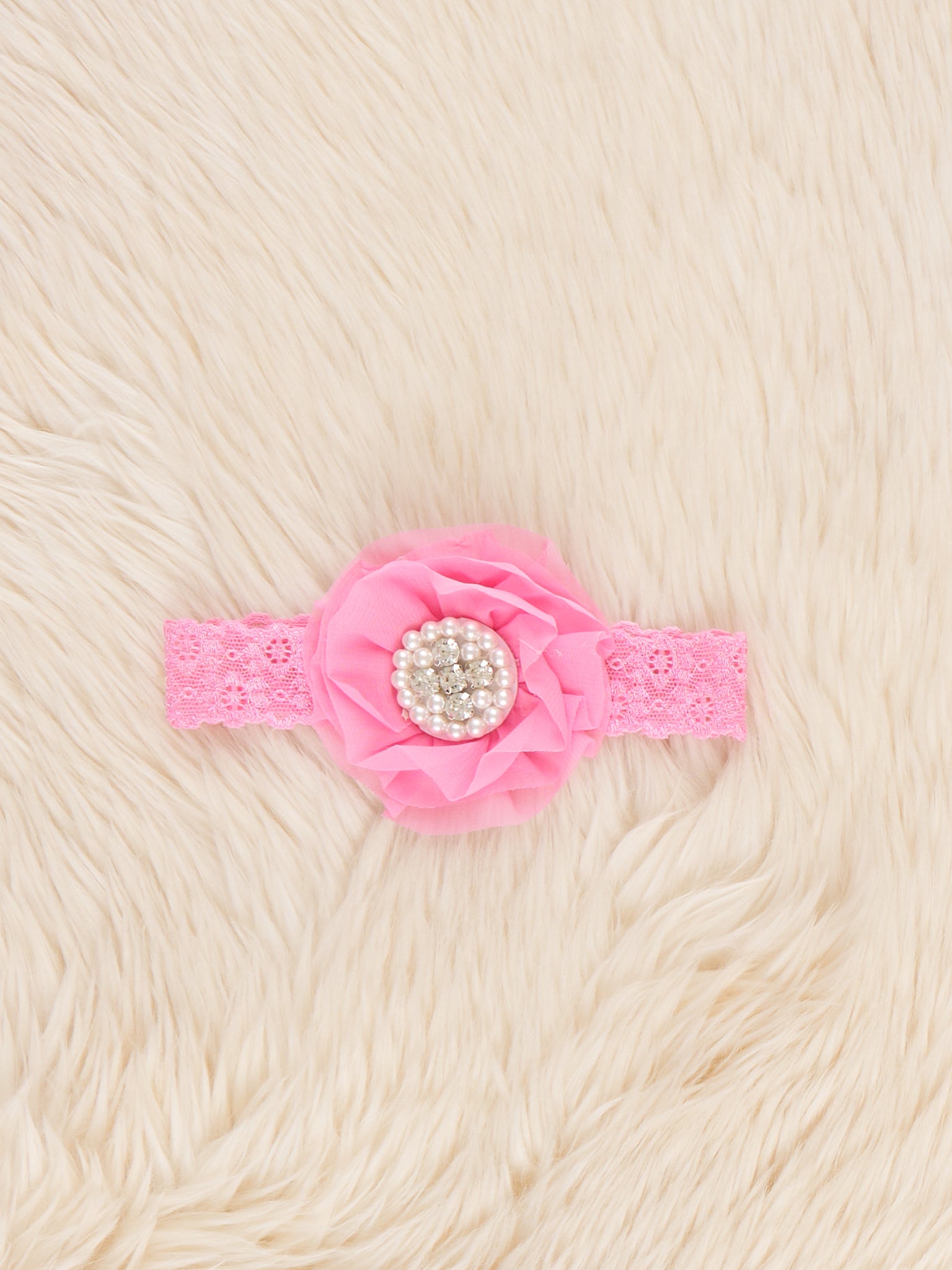 Chiffon Rhinestone & Pearls Headband - 21 Colors Available - Marie Nicole Clothing