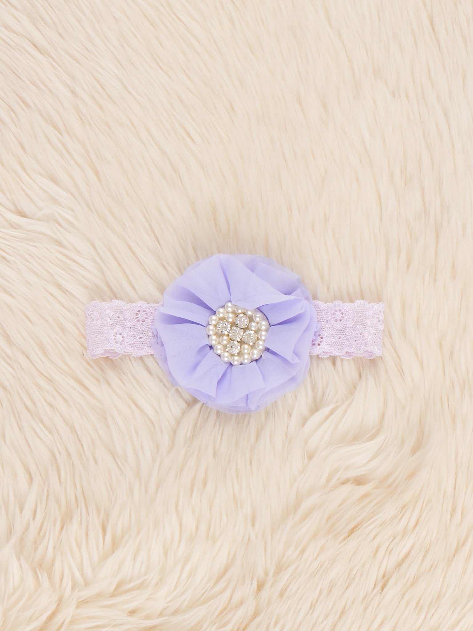 Chiffon Rhinestone & Pearls Headband - 21 Colors Available - Marie Nicole Clothing