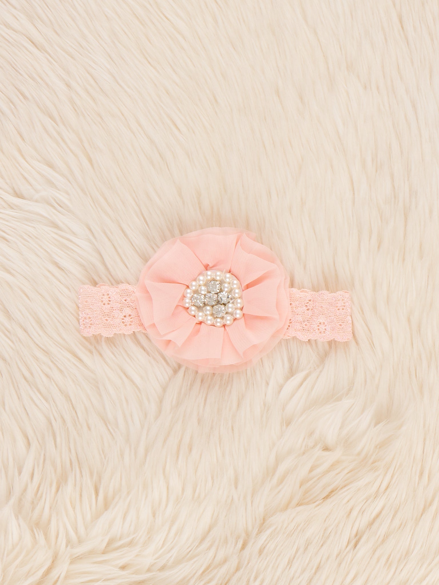 Chiffon Rhinestone & Pearls Headband - 21 Colors Available - Marie Nicole Clothing