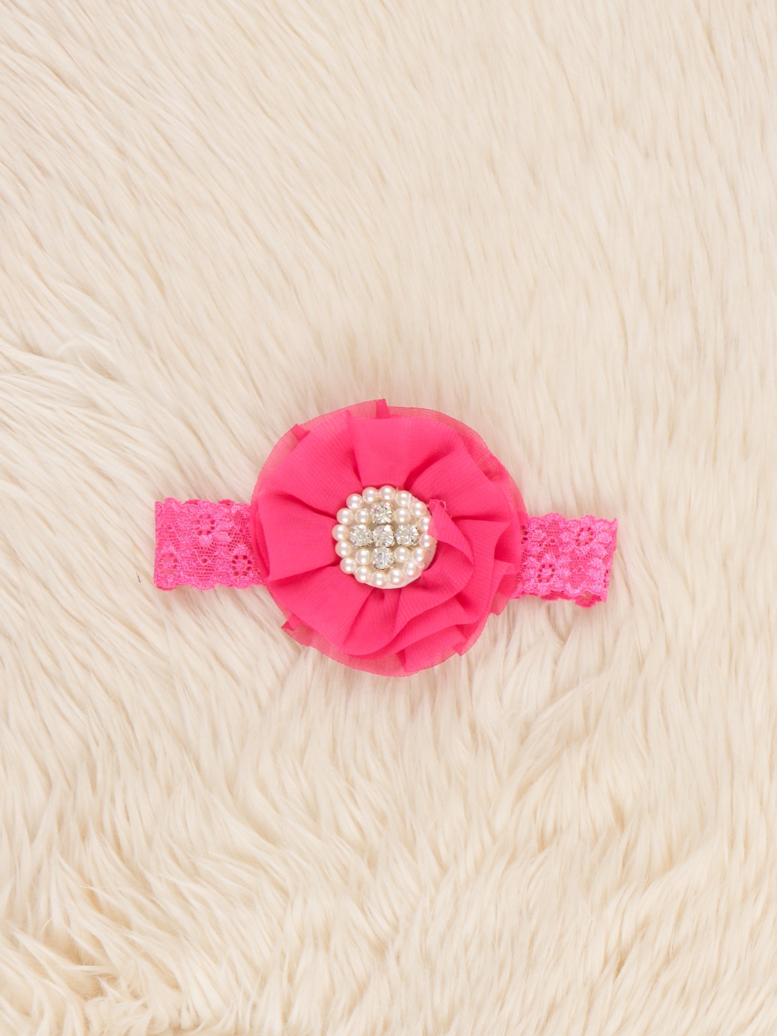 Chiffon Rhinestone & Pearls Headband - 21 Colors Available - Marie Nicole Clothing