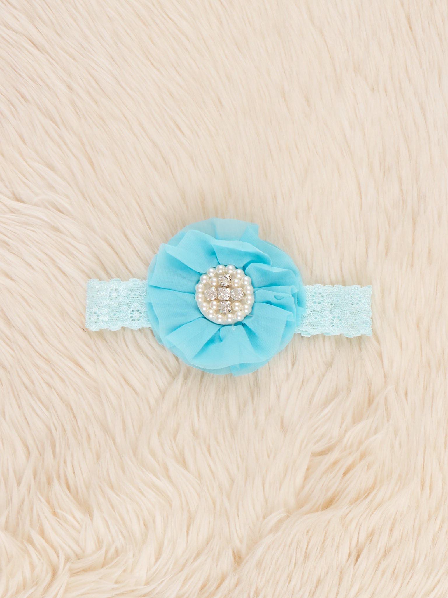 Chiffon Rhinestone & Pearls Headband - 21 Colors Available - Marie Nicole Clothing