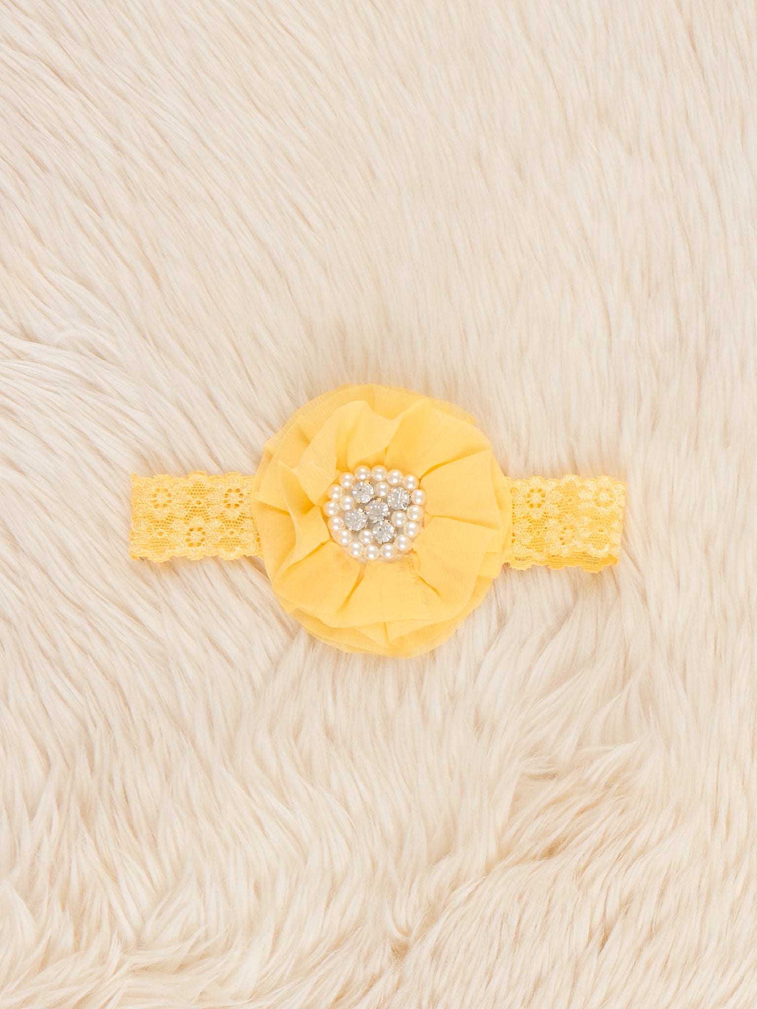 Chiffon Rhinestone & Pearls Headband - 21 Colors Available - Marie Nicole Clothing