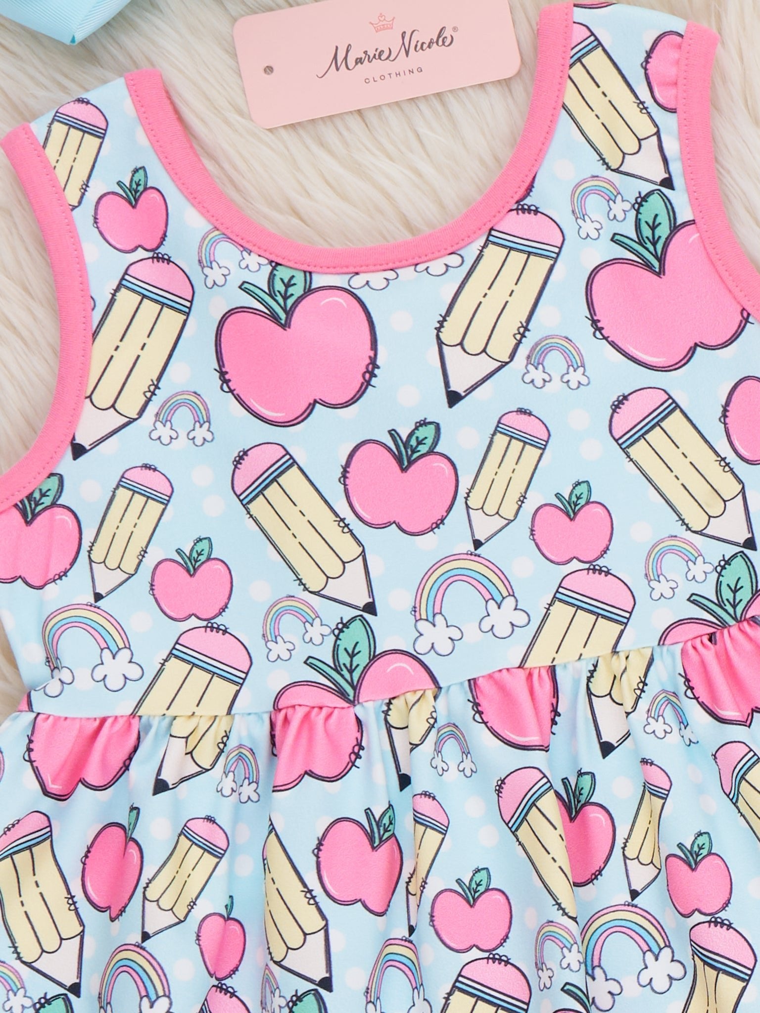 Creative Apples & Pencils Dress - Marie Nicole Clothing