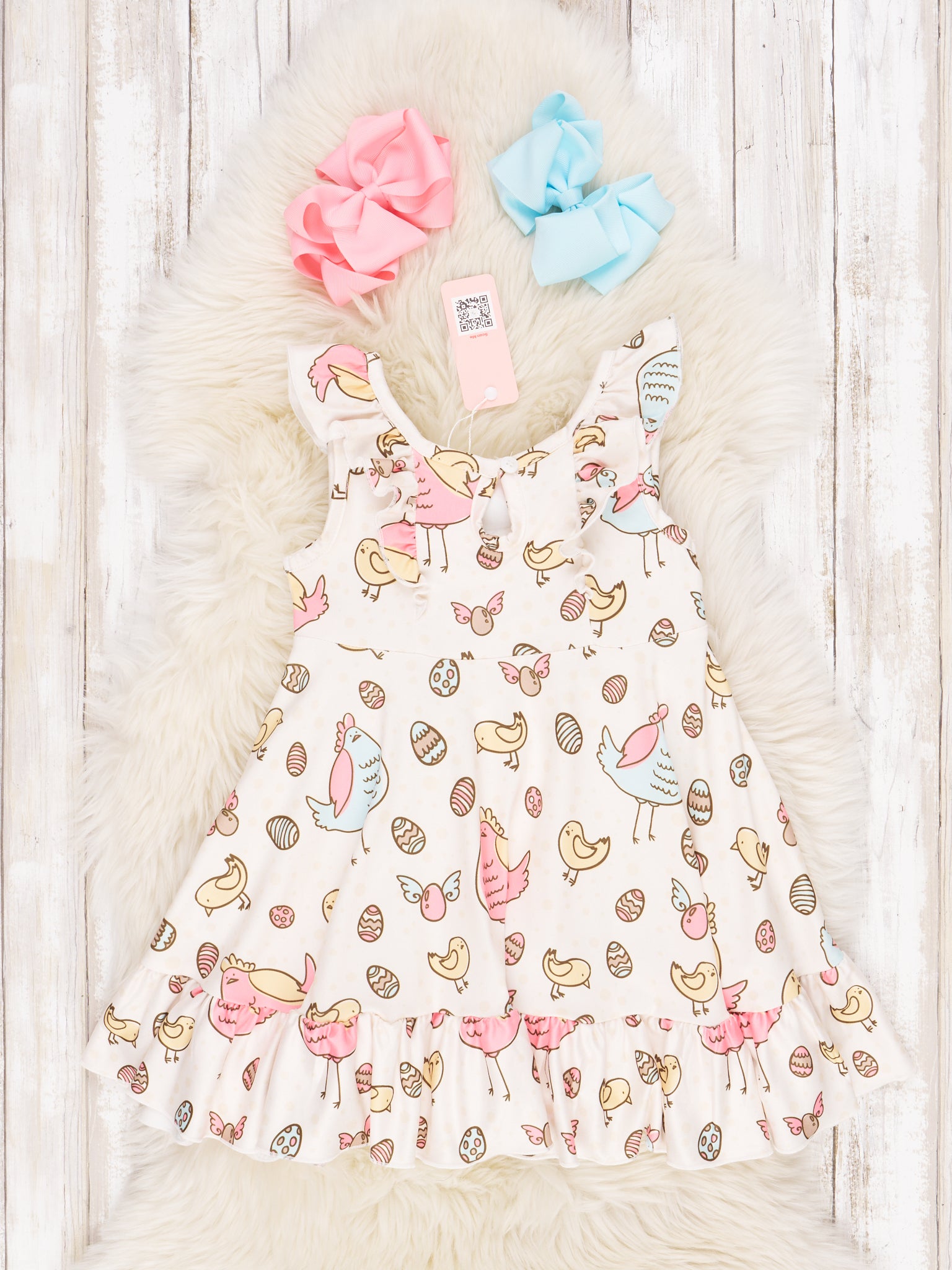 Eggs To Chickens Ruffle Dress - Marie Nicole Clothing