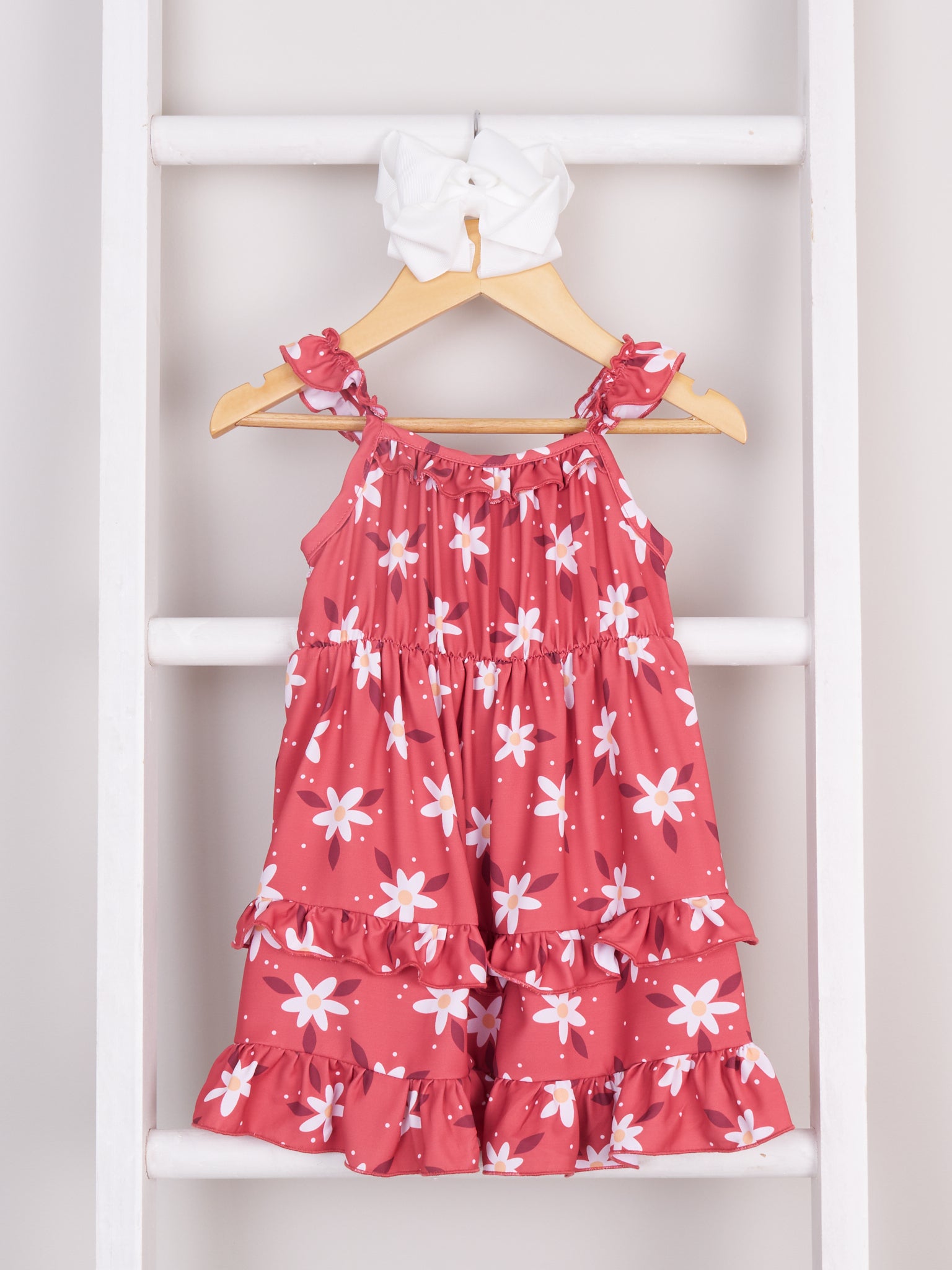 Mom & Me Red Daisy Ruffle Dress & Romper - Marie Nicole Clothing