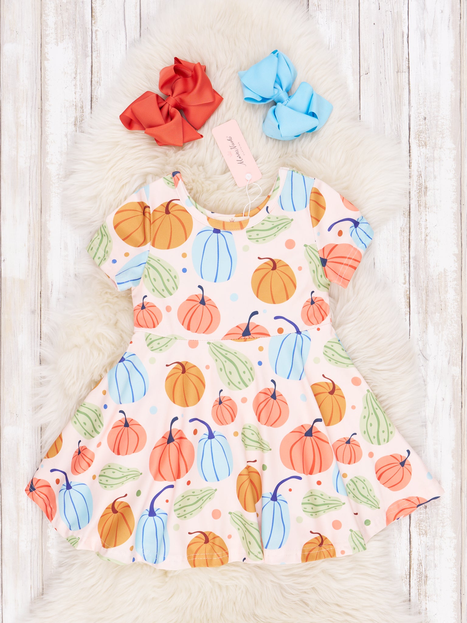 Neon Bright Gourds Swing Dress - Marie Nicole Clothing