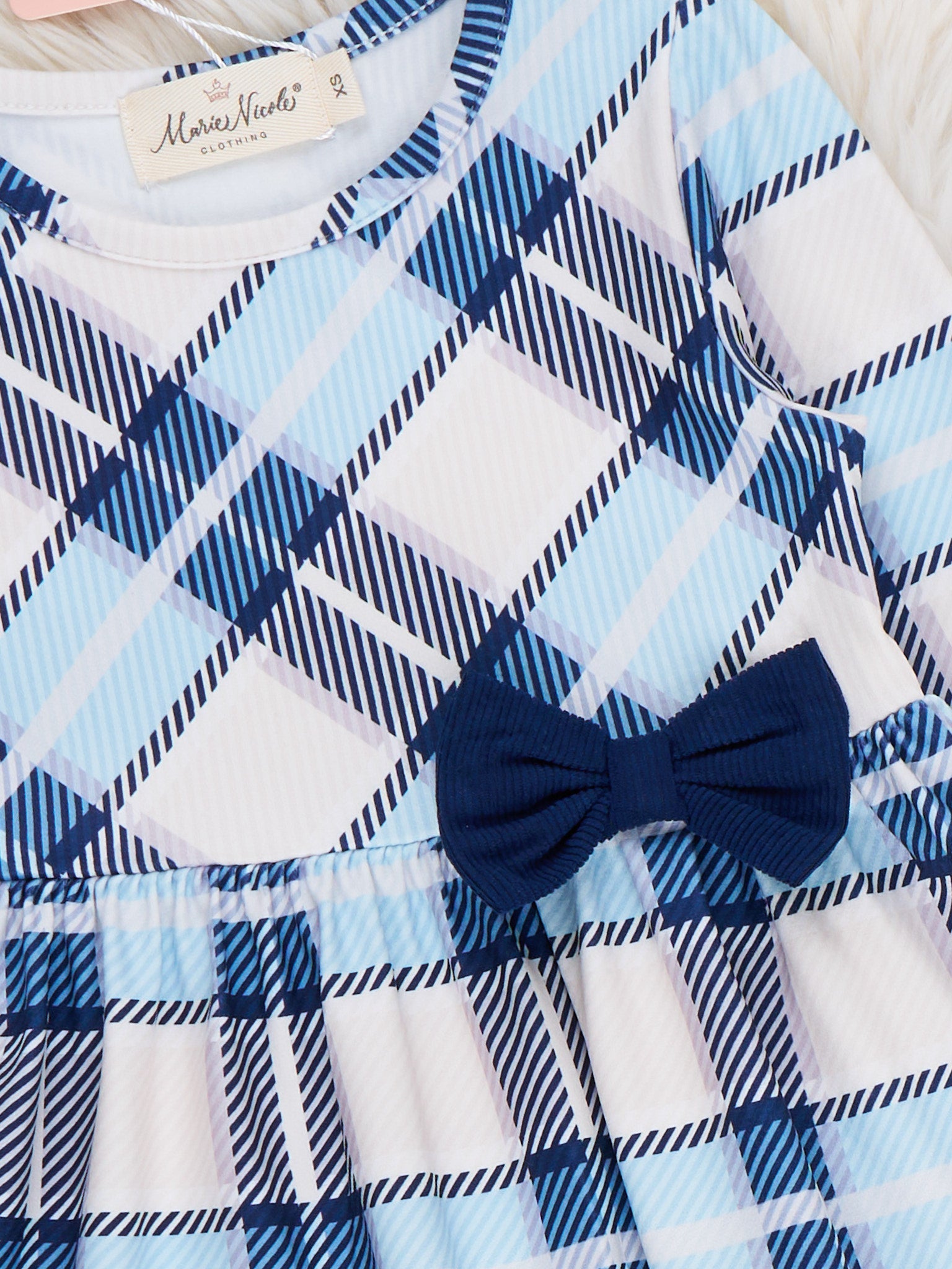 Plaid Prep Bow Dress - Marie Nicole Clothing