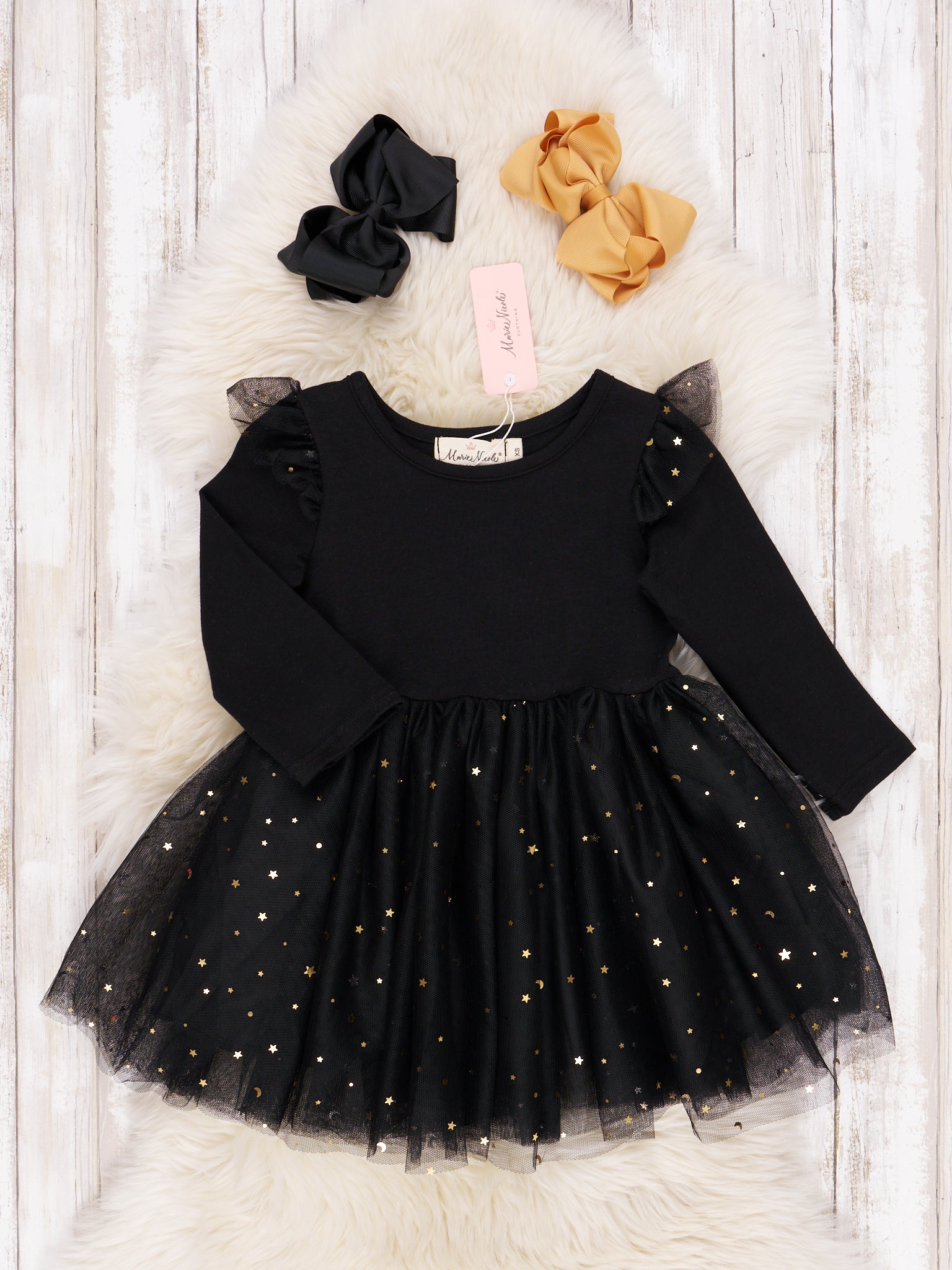 Black Sparkle Party Tulle Dress - Marie Nicole Clothing