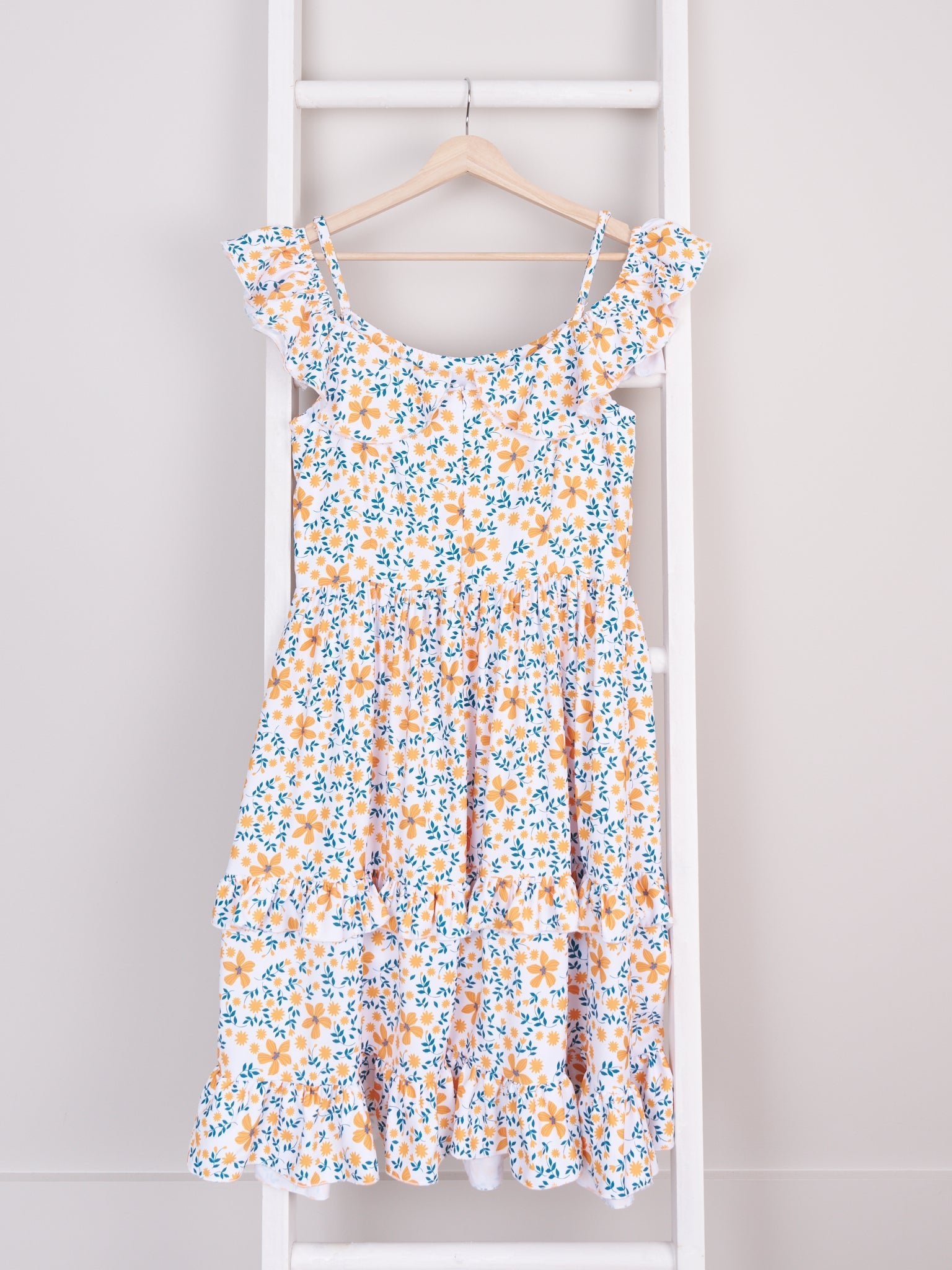 Mom & Me Mustard Buttercup Ruffle Dress & Romper - Marie Nicole Clothing