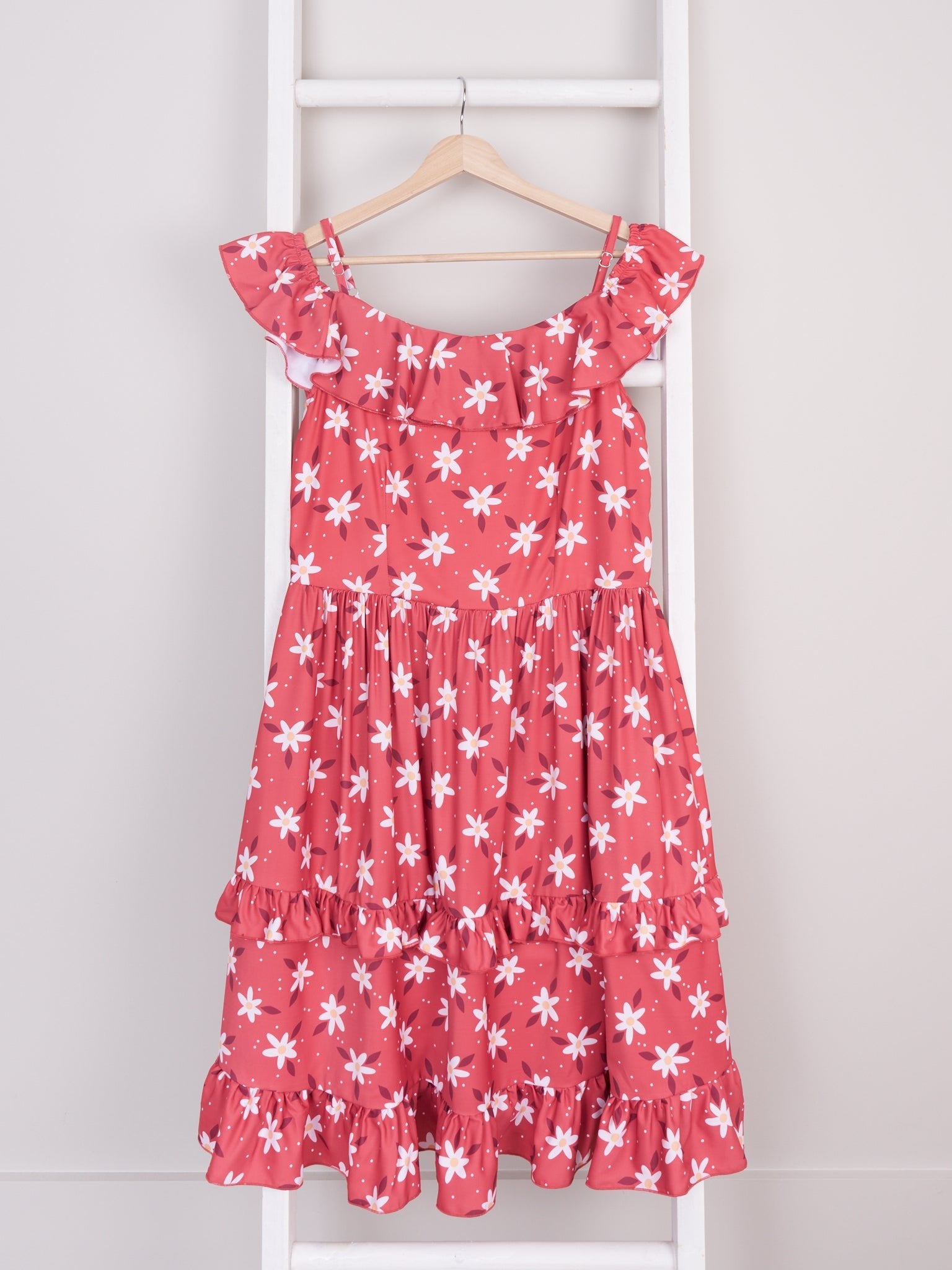 Mom & Me Red Daisy Ruffle Dress & Romper - Marie Nicole Clothing