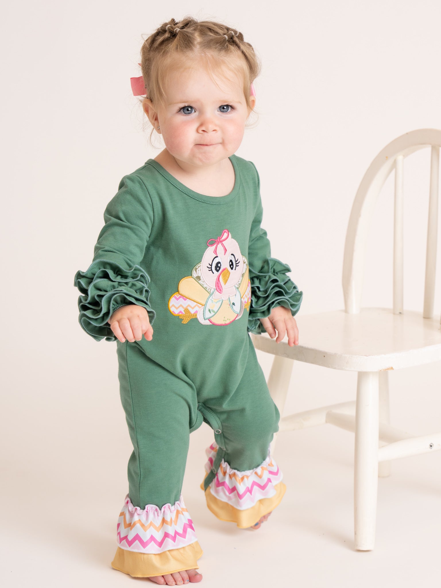 Chevron Turkey Romper - Marie Nicole Clothing