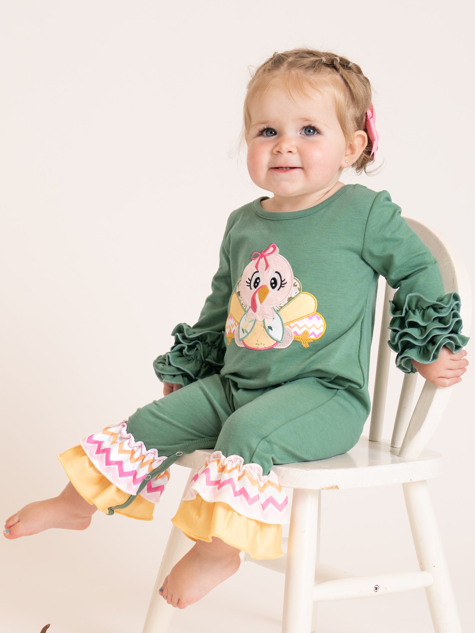 Chevron Turkey Romper - Marie Nicole Clothing