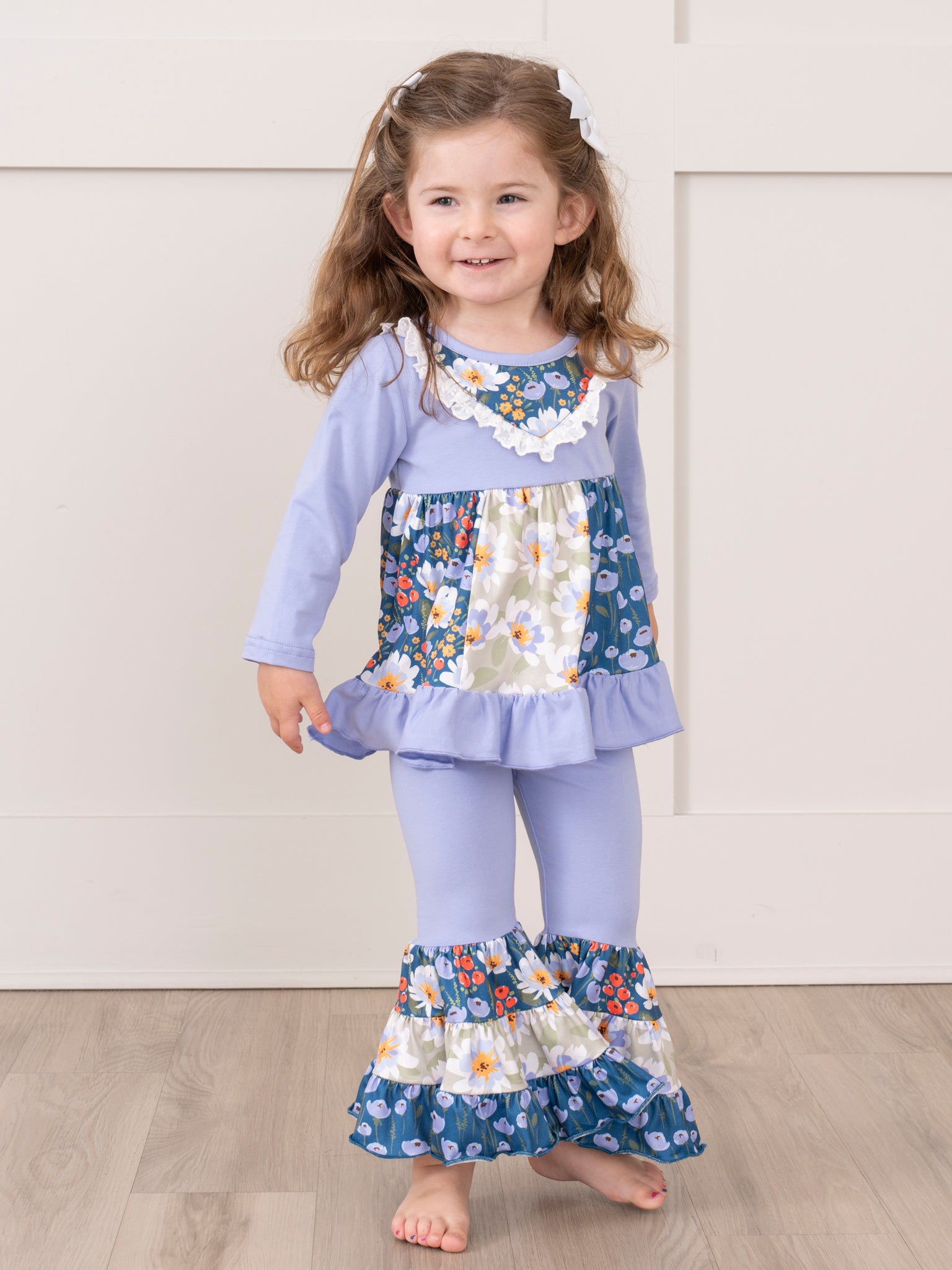 Lavender Garden Ruffle Bell Outfit - Marie Nicole Clothing