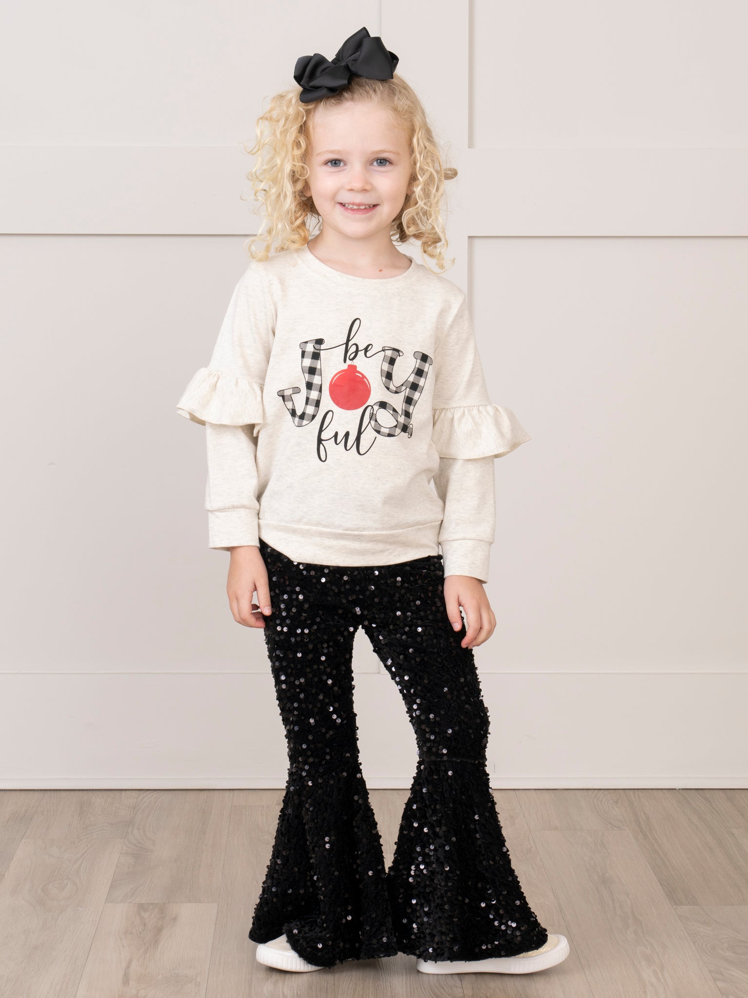 Sequin Bell Bottom Holiday Outfit - Marie Nicole Clothing