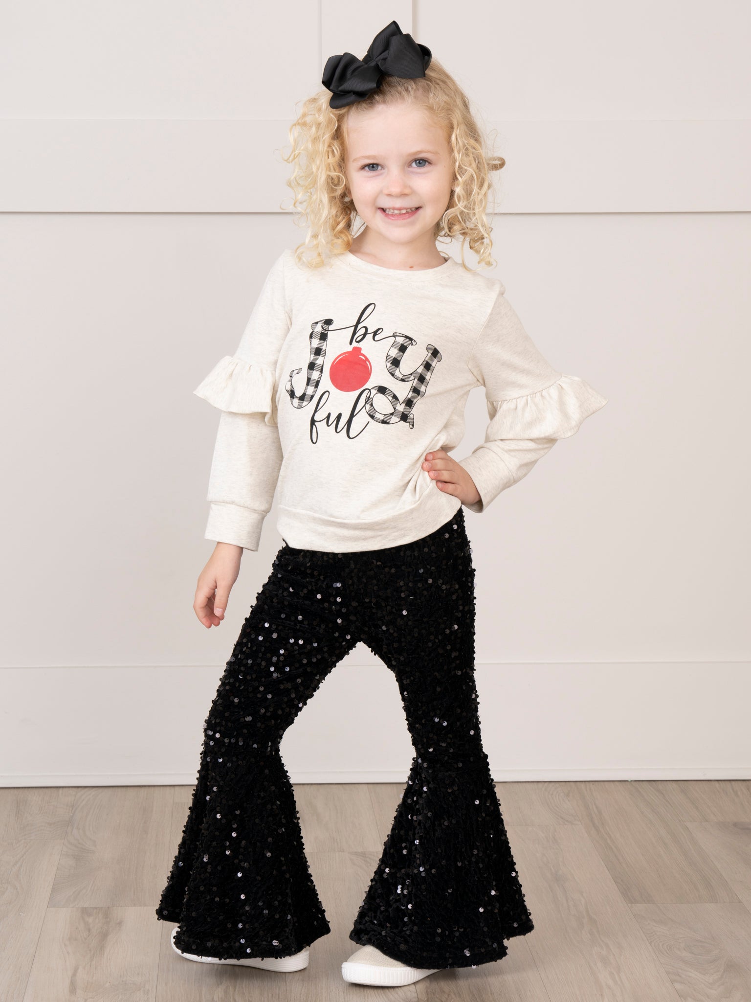 Sequin Bell Bottom Holiday Outfit - Marie Nicole Clothing