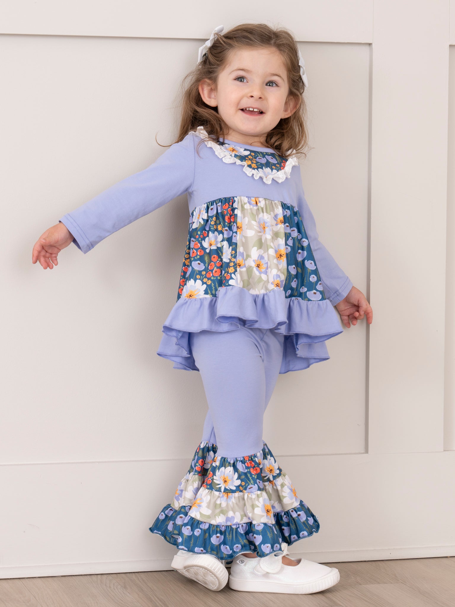 Lavender Garden Ruffle Bell Outfit - Marie Nicole Clothing