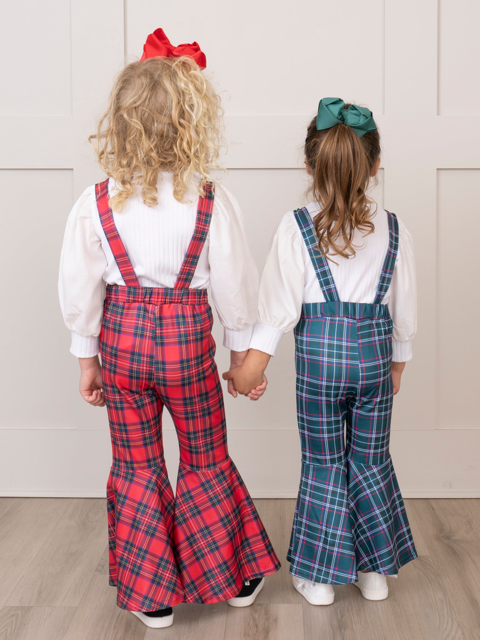 Ribbed Puff Sleeves Bell Bottom Overalls Set - Marie Nicole Clothing