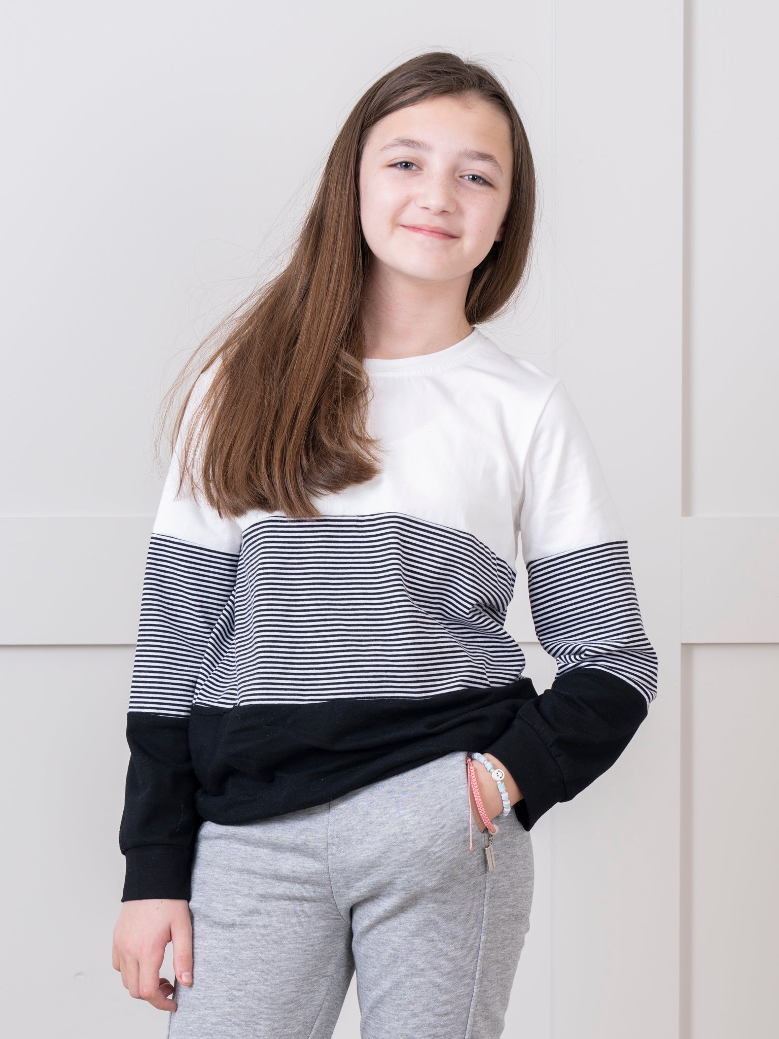 Pre - Teen Colorblock Crewneck Shirt - Marie Nicole Clothing