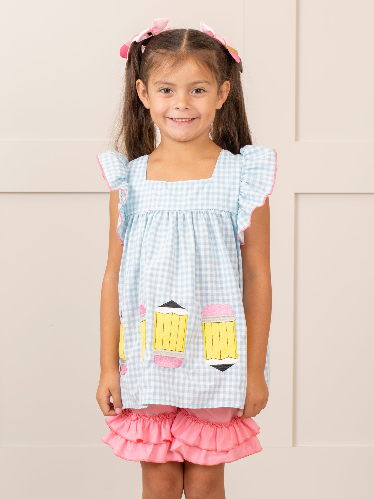 Blue No. 2 Pencil Ruffle Outfit - Marie Nicole Clothing