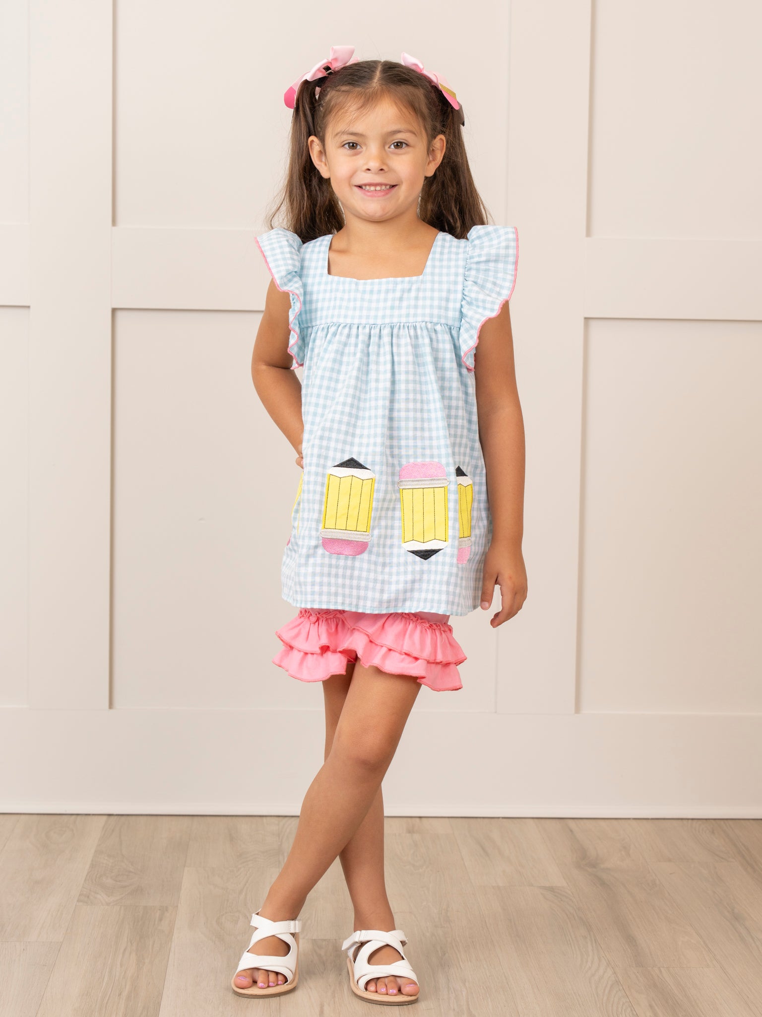 Blue No. 2 Pencil Ruffle Outfit - Marie Nicole Clothing