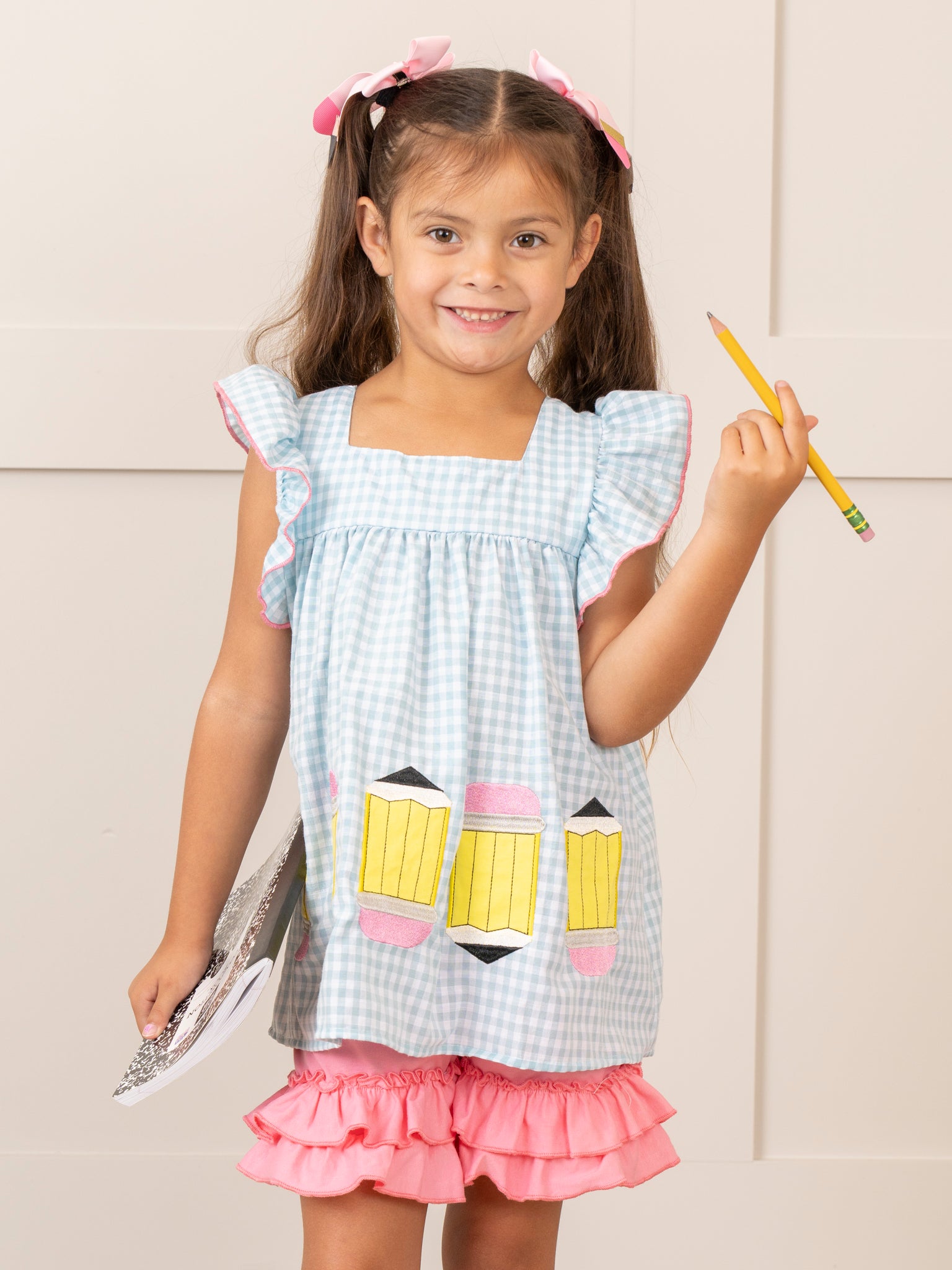 Blue No. 2 Pencil Ruffle Outfit - Marie Nicole Clothing