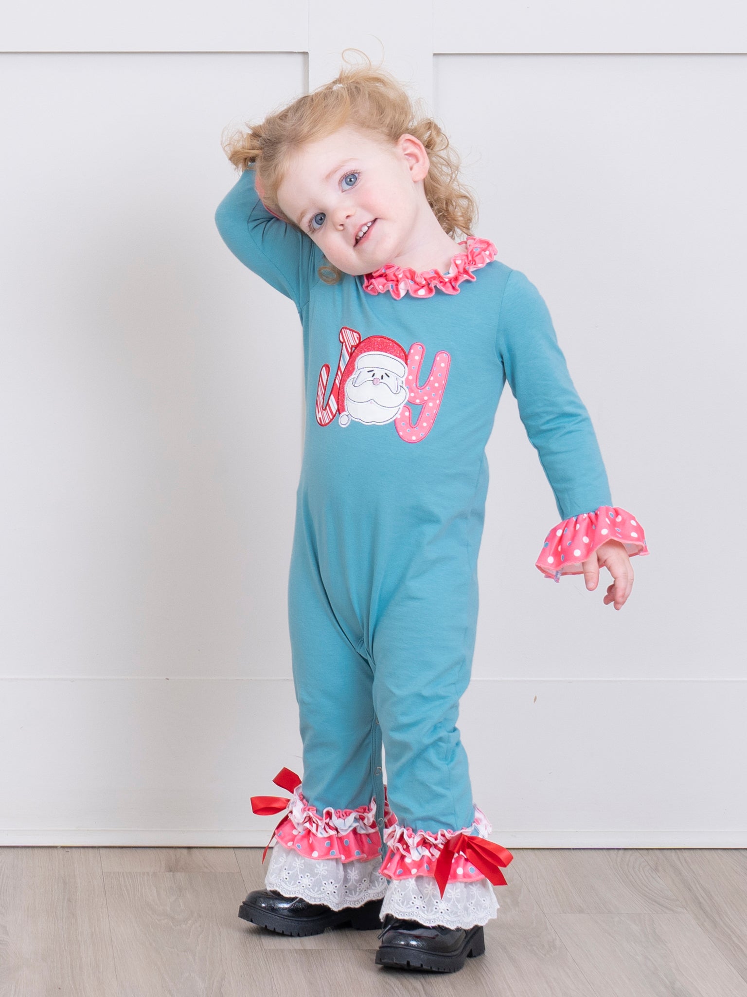 Candy Stripe Joy Ruffle Romper - Marie Nicole Clothing