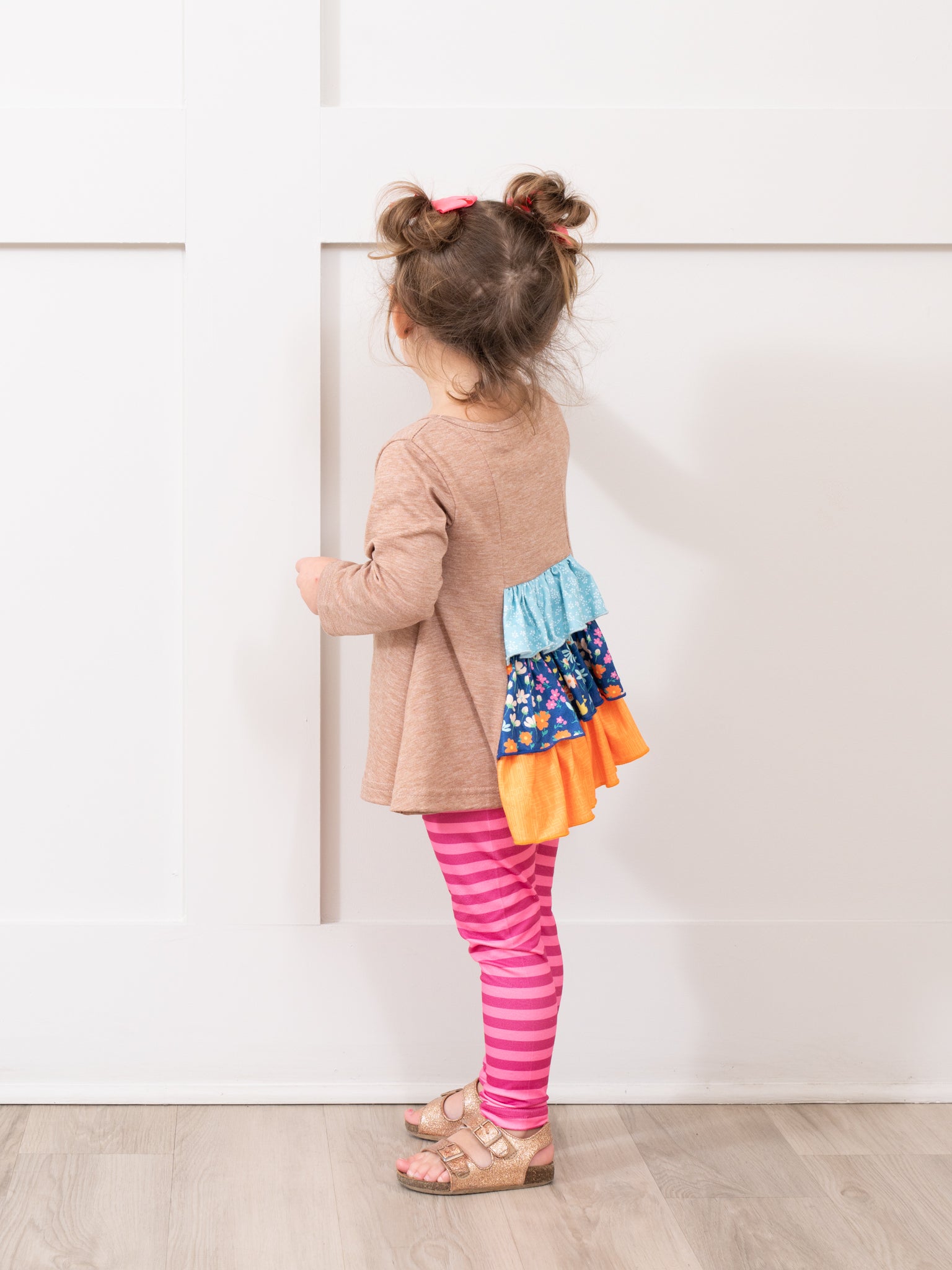 Tan & Pink Stripe Turkey Time Outfit - Marie Nicole Clothing