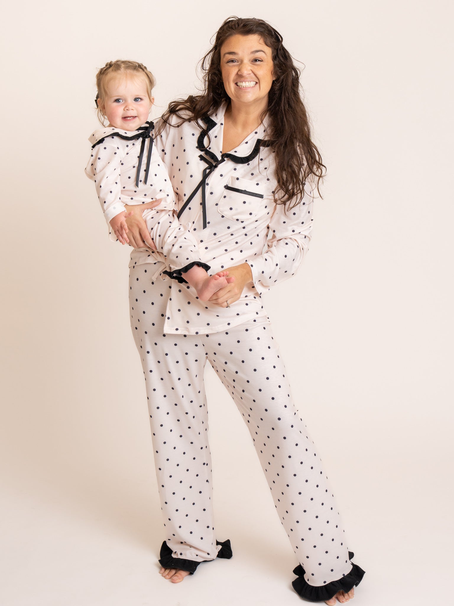Polka Dot Ruffle Pajamas - Marie Nicole Clothing