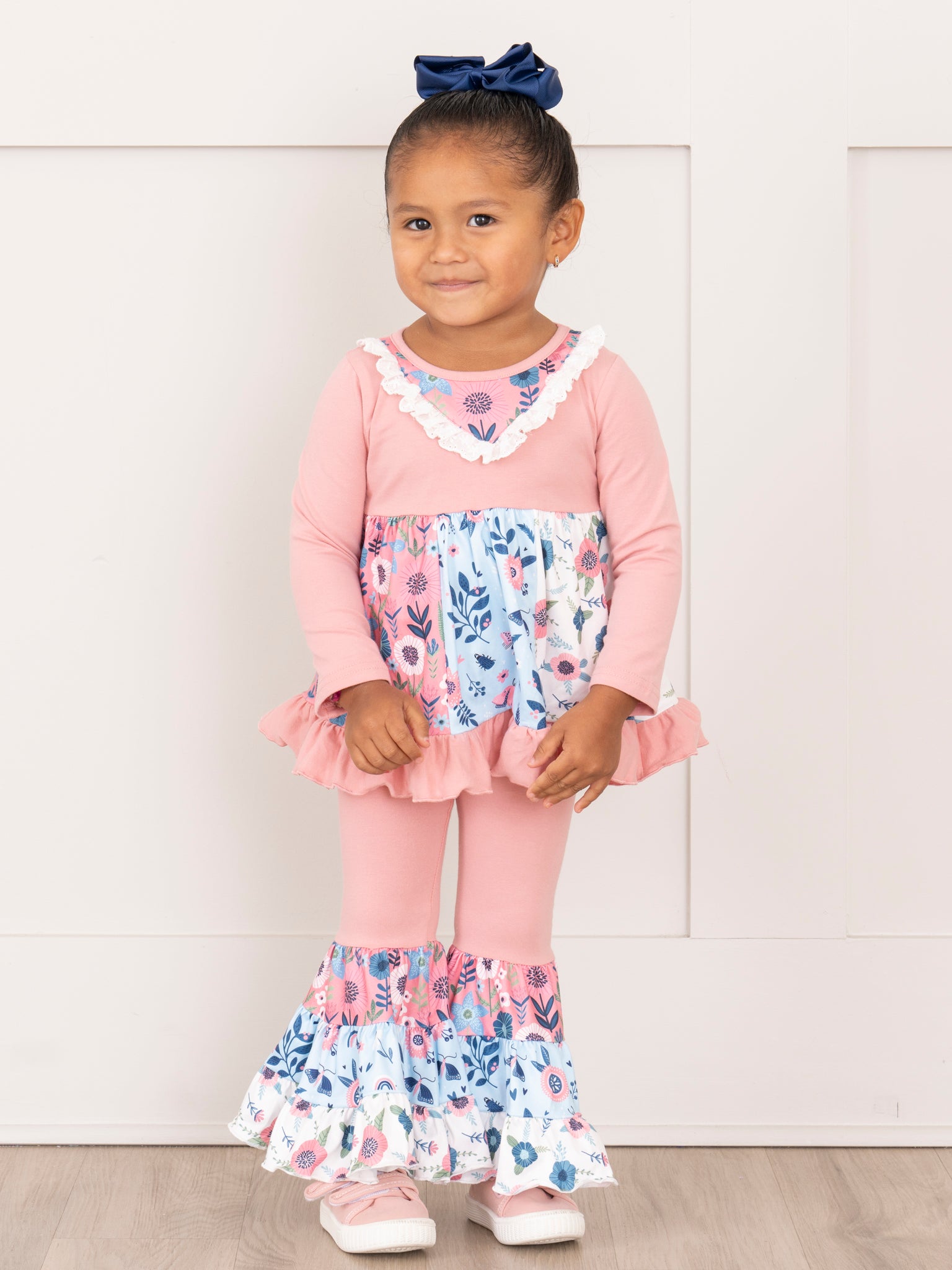 Blush Garden Ruffle Bell Bottoms Outfit - Marie Nicole Clothing