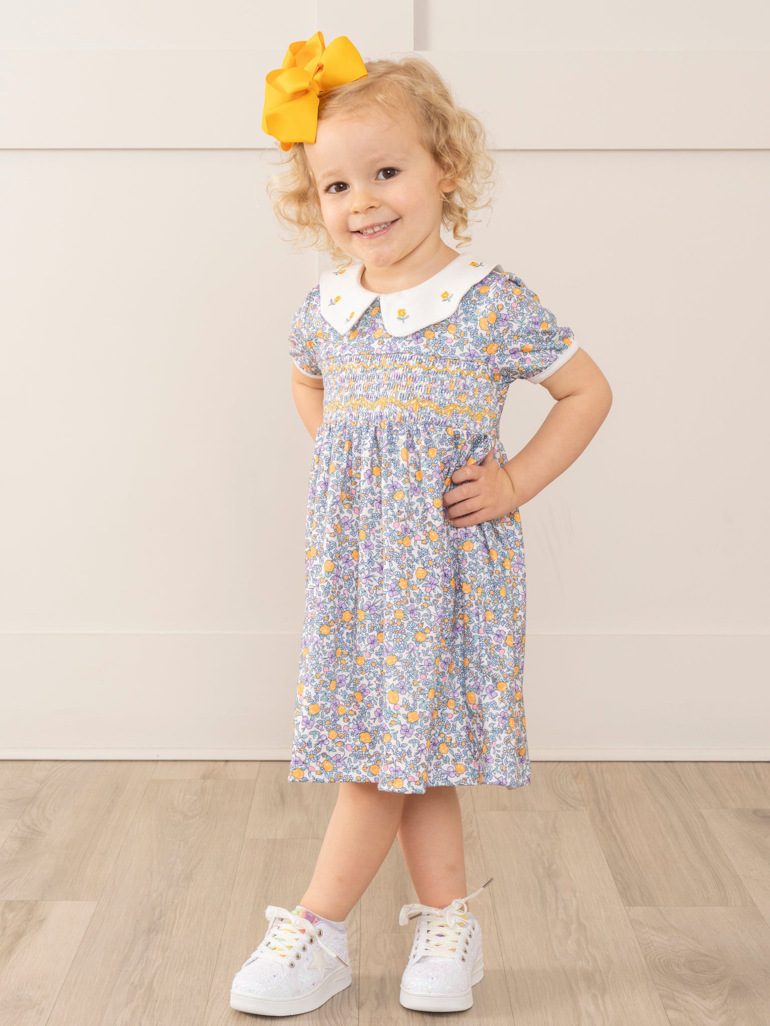 Tulip Garden Smocked Ruffle Dress - Marie Nicole Clothing
