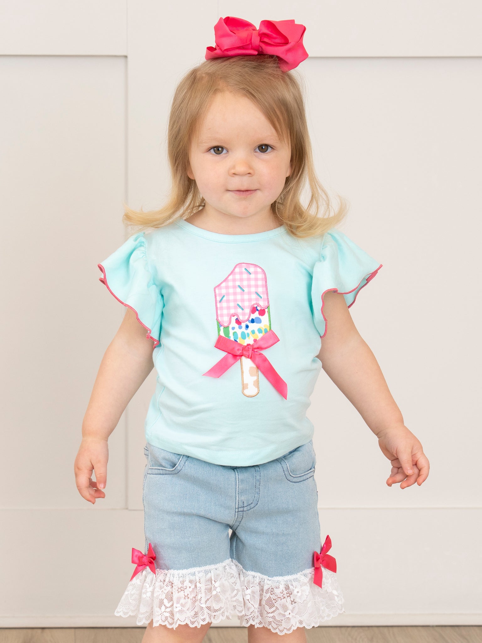 Cowgirl Popsicle Ruffle Denim Outfit - Marie Nicole Clothing