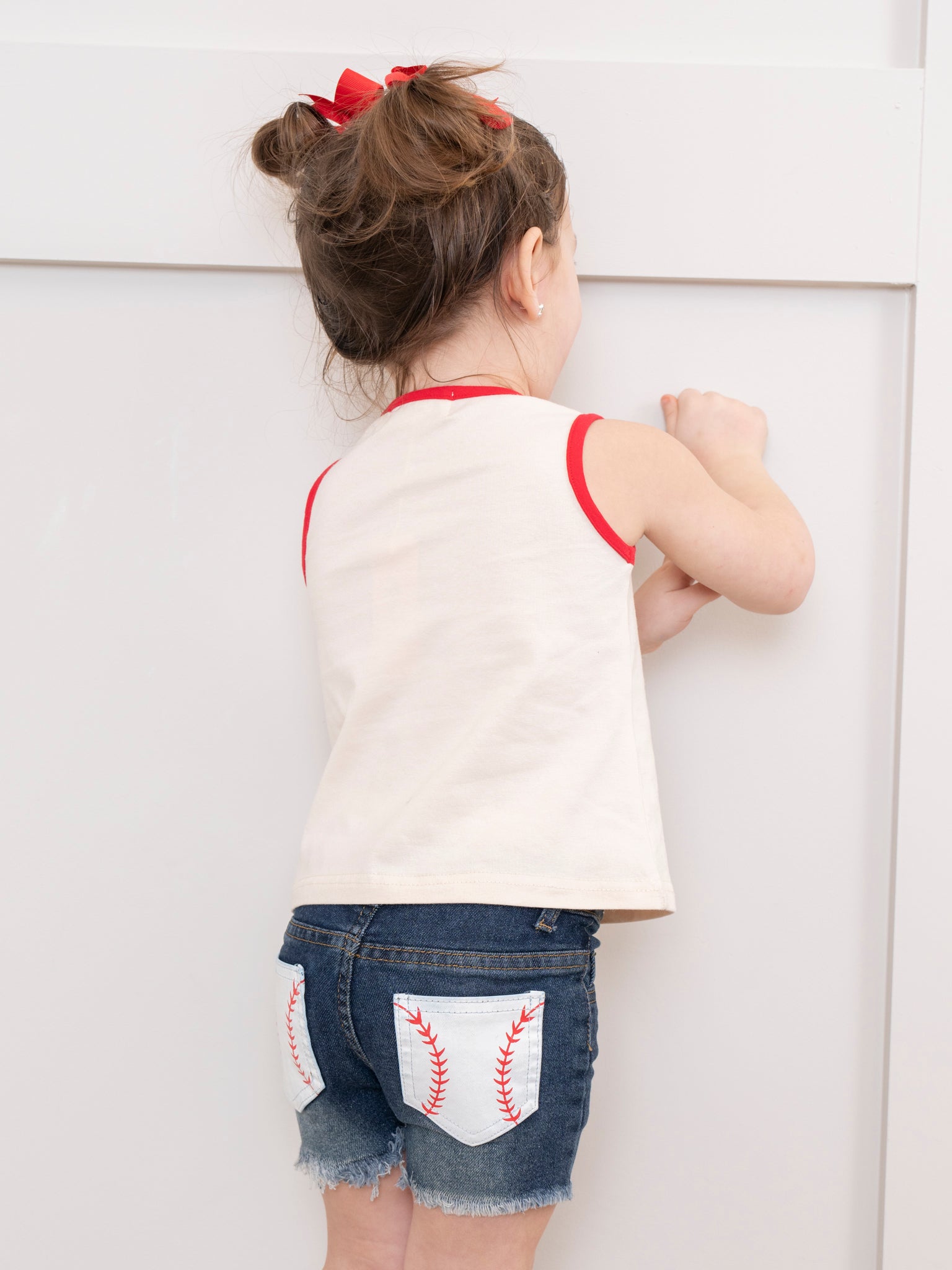 Baseball Season Denim Shorts Outfit - Marie Nicole Clothing