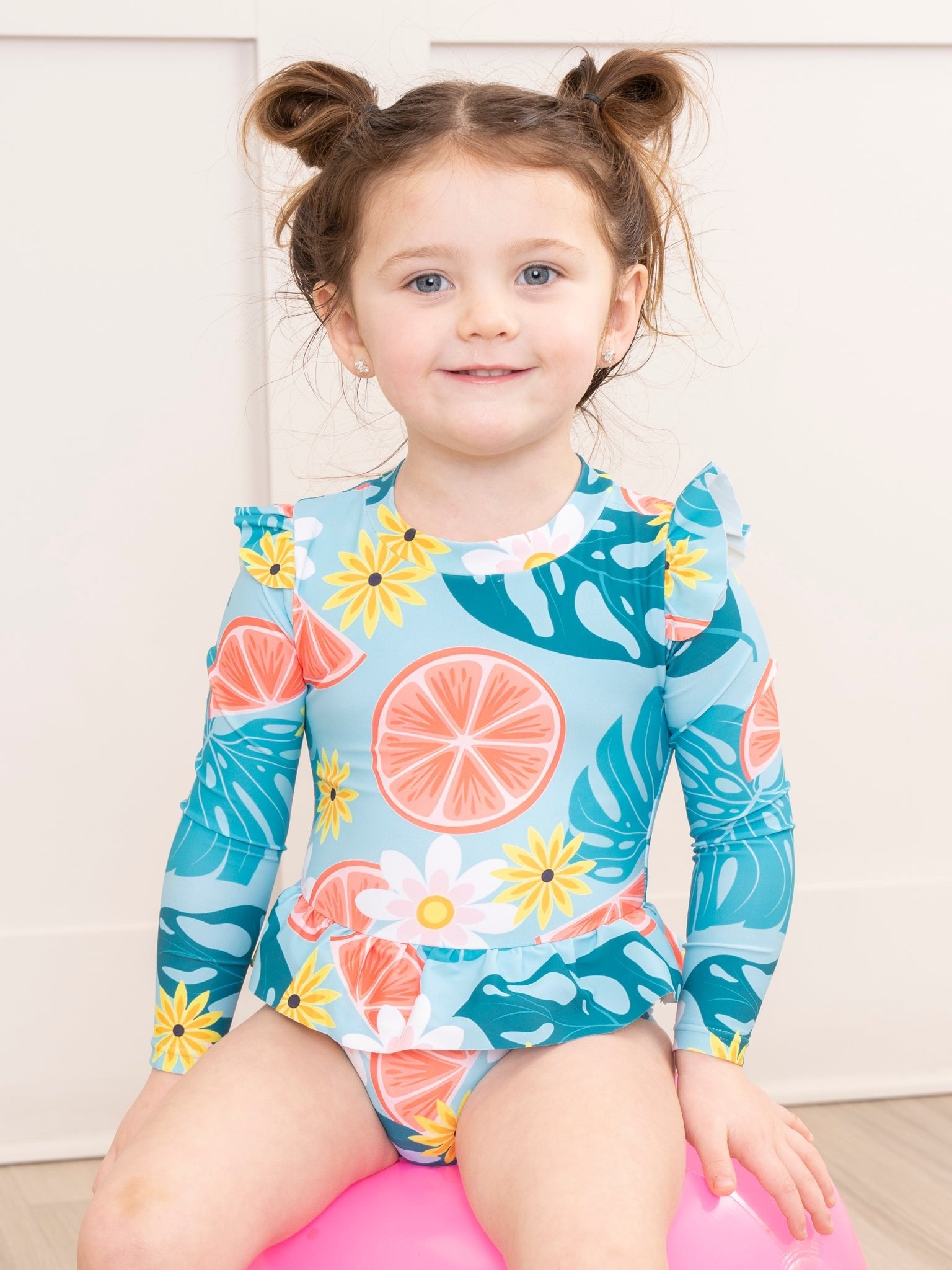 Teal Grapefruit Ruffle Swimsuit - Marie Nicole Clothing