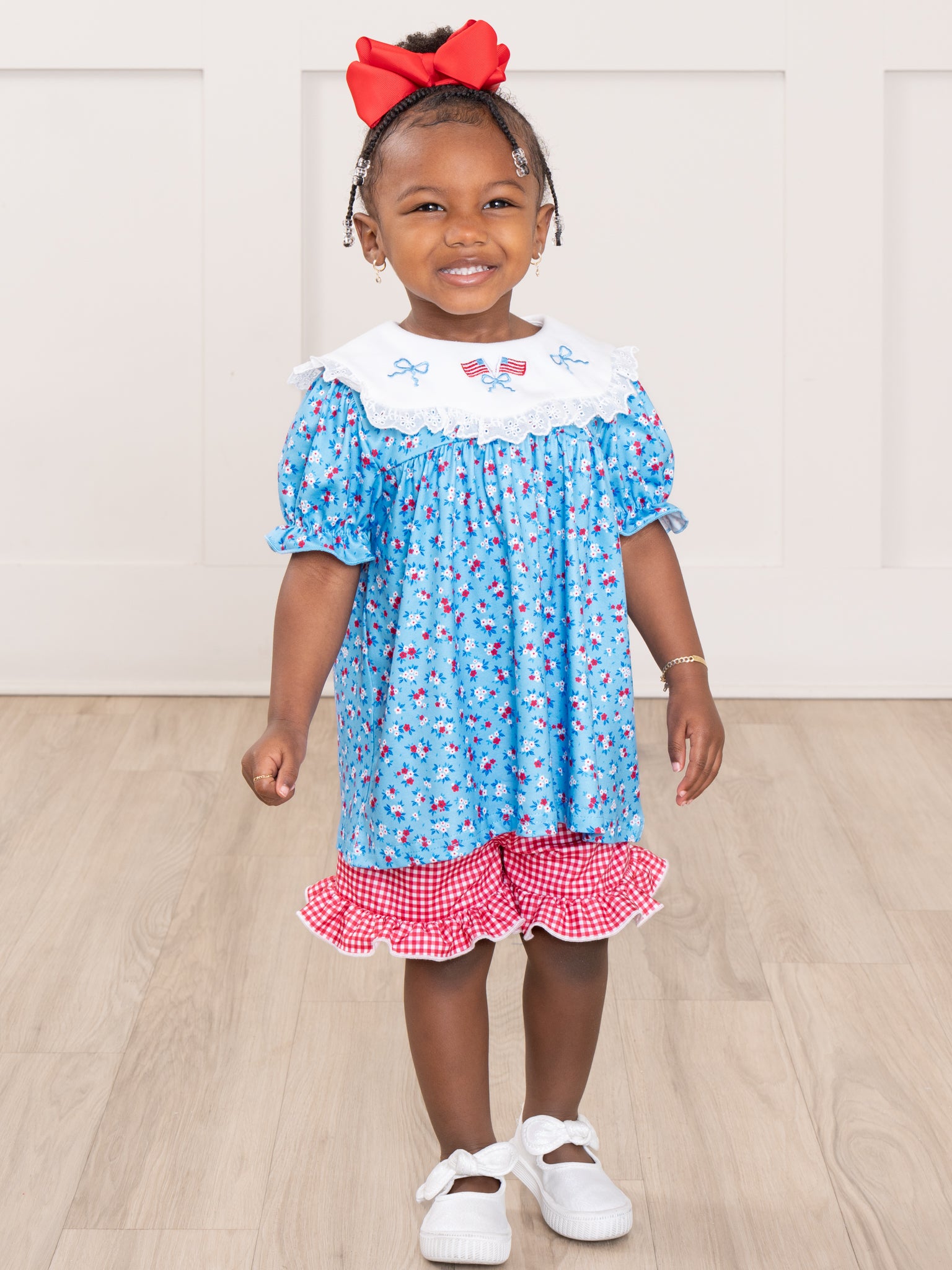 American Dreamer Embroidered Lace Ruffle Outfit - Marie Nicole Clothing