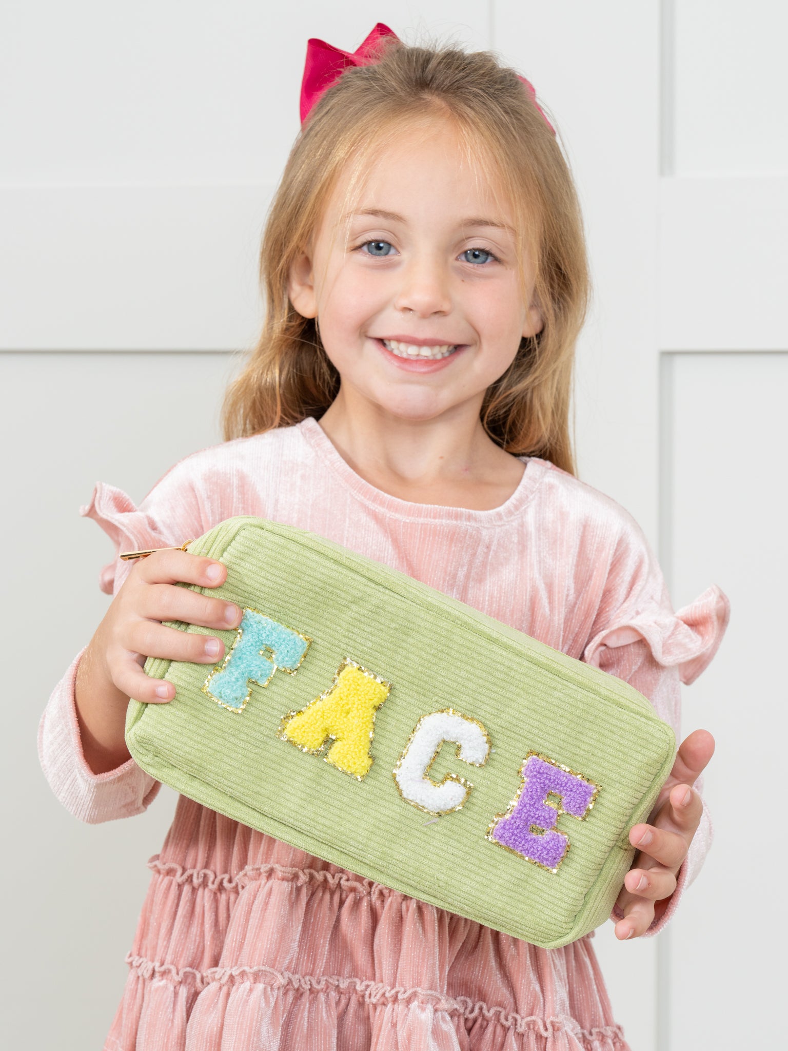 Corduroy Patch Zippered Pouch - Marie Nicole Clothing