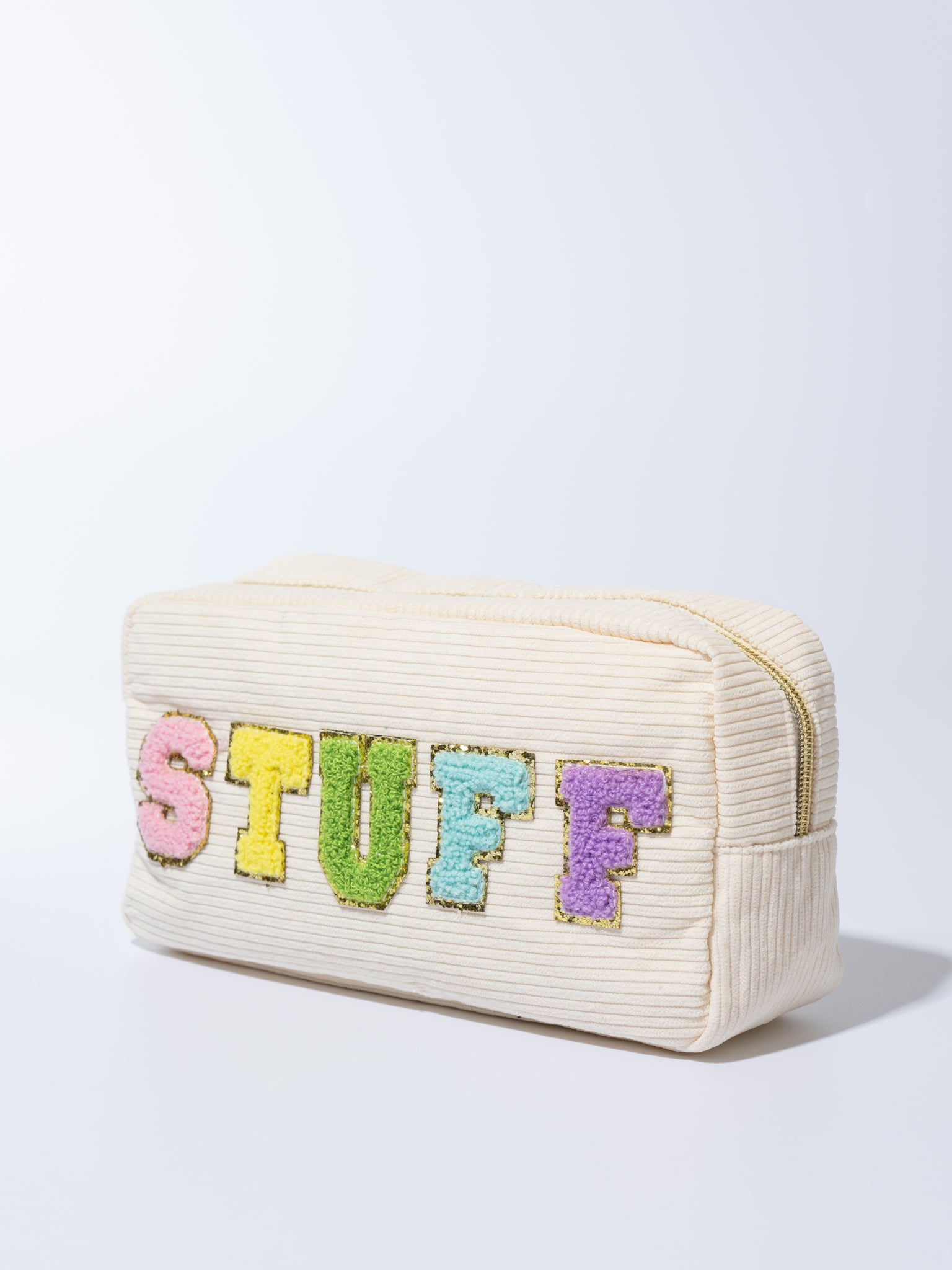 Corduroy Patch Zippered Pouch - Marie Nicole Clothing
