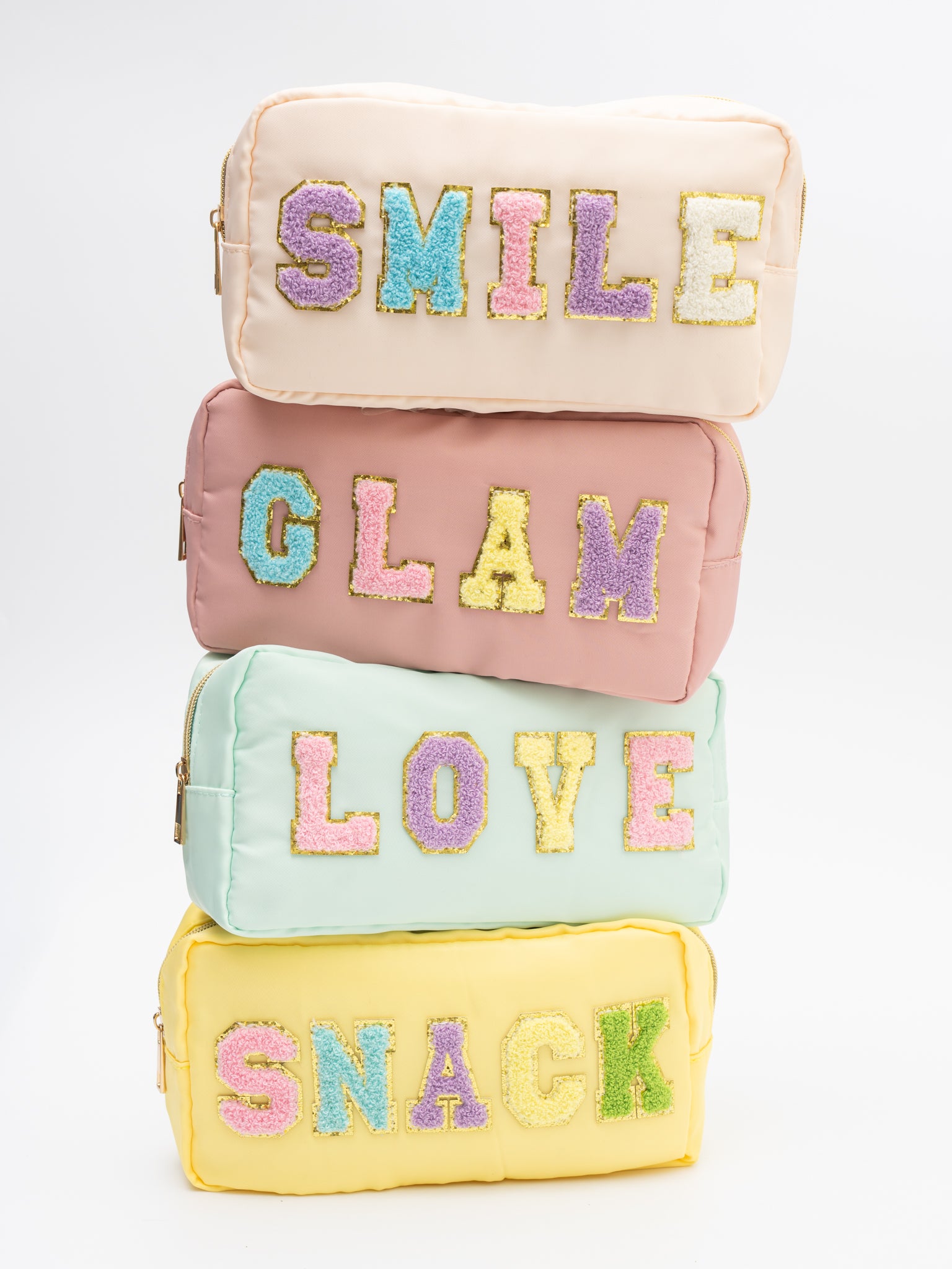 Patch Zippered Pouch - Marie Nicole Clothing