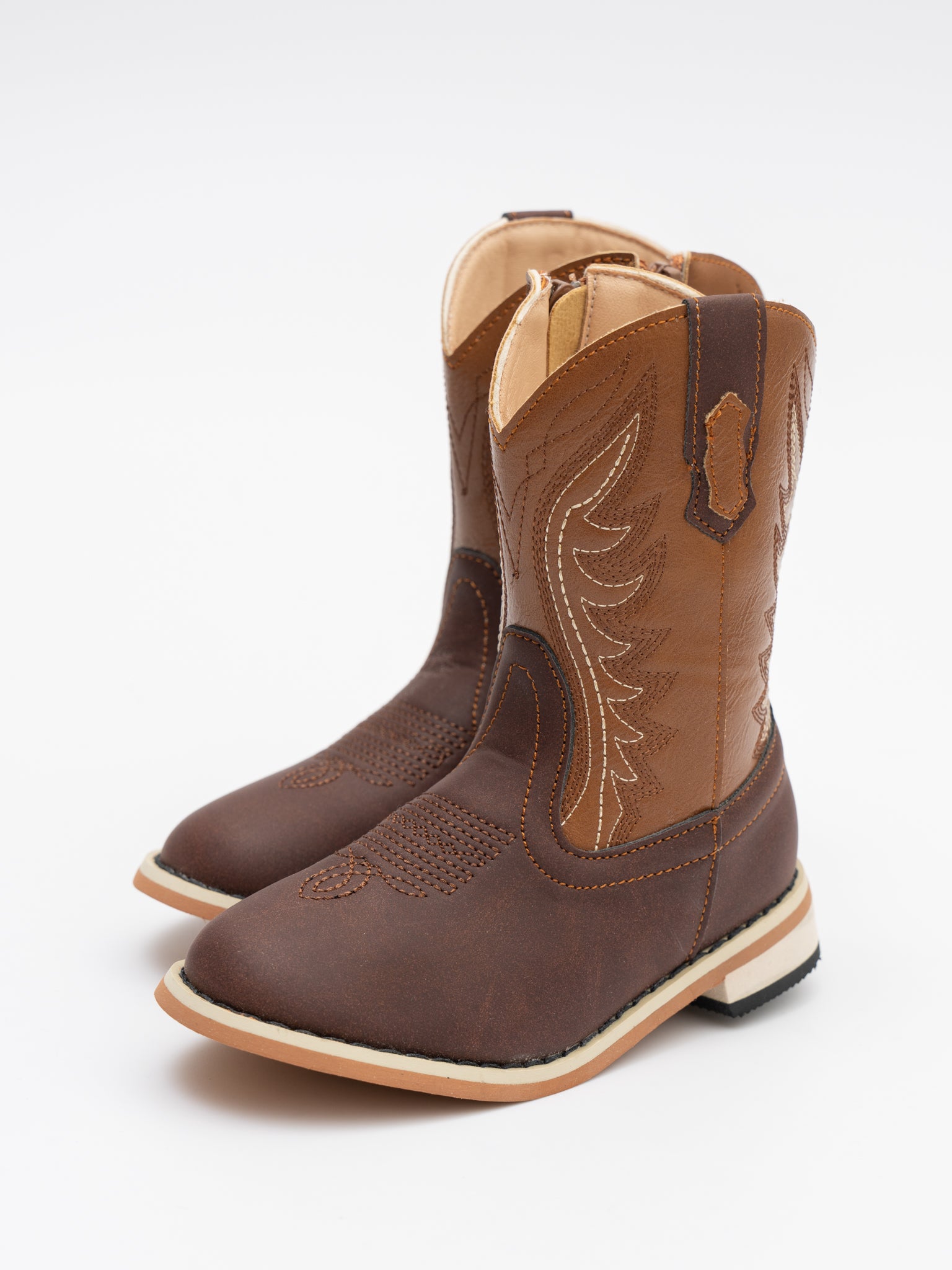 Kids' Unisex Two - Toned Brown Cowboy Boots - Marie Nicole Clothing