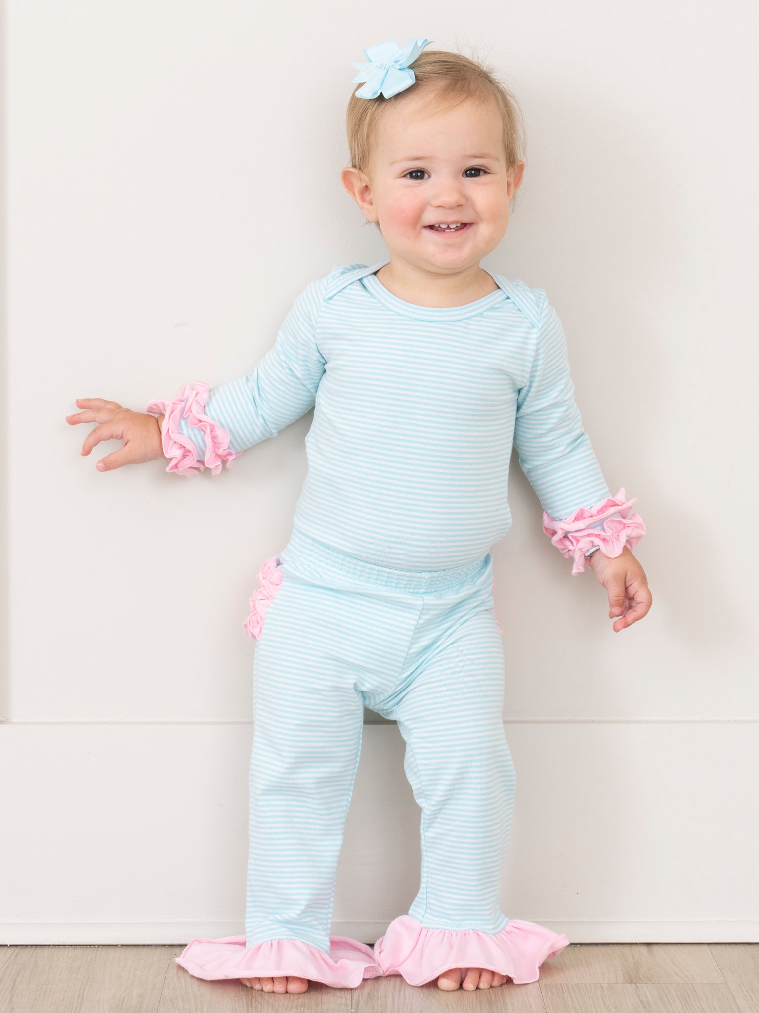 Striped Icing Ruffle Outfit - Marie Nicole Clothing