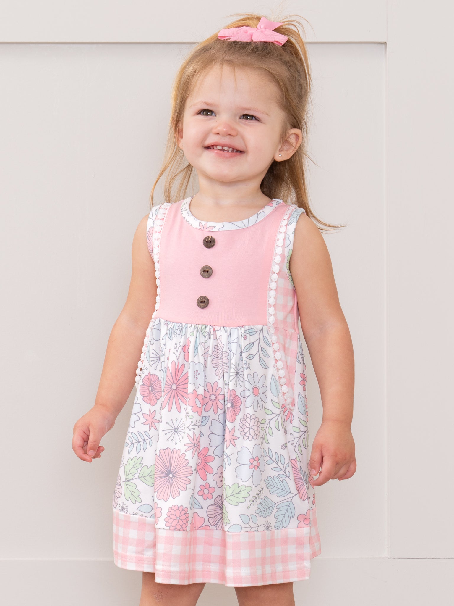 Sweet Wildflowers Gingham Dress - Marie Nicole Clothing
