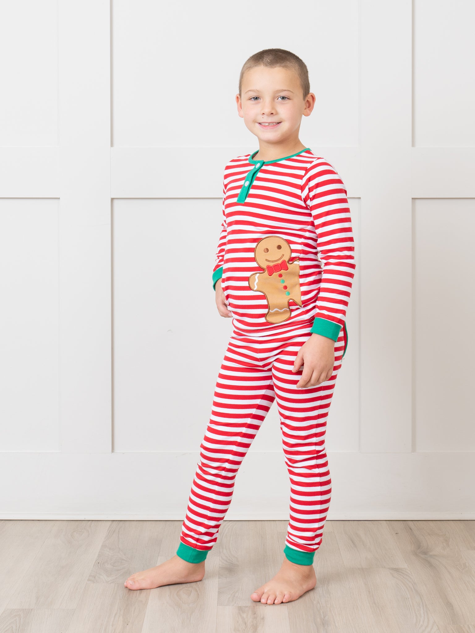 Gingerbread Dreams Striped Christmas Pajamas - Boys & Girls - Marie Nicole Clothing