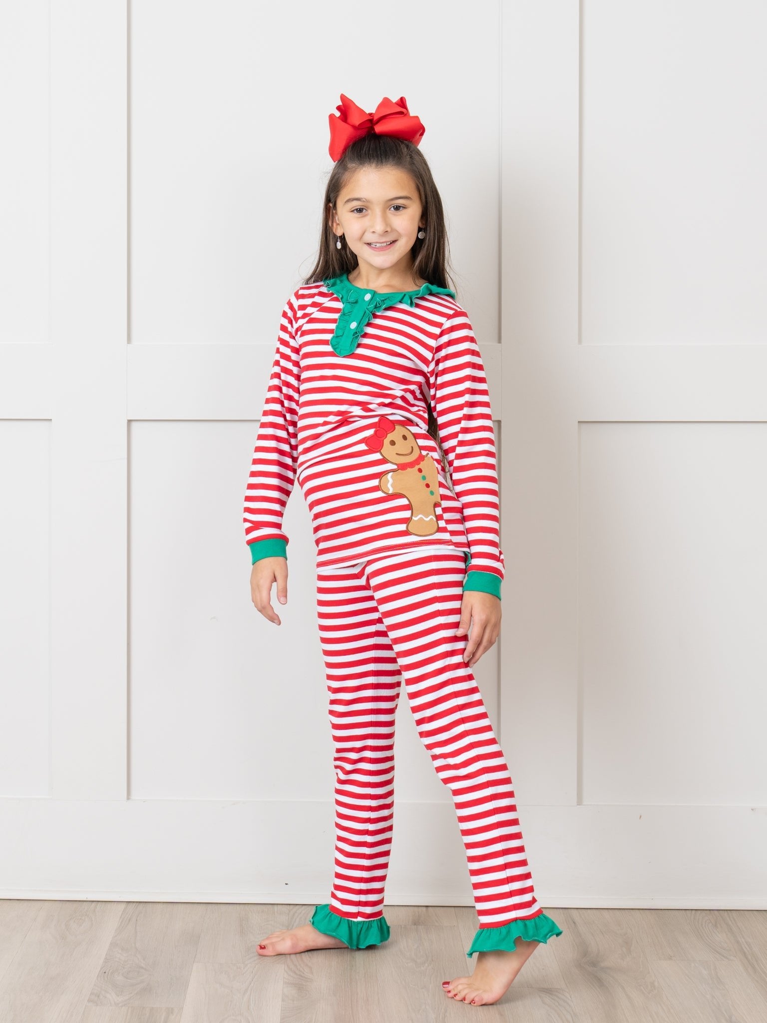 Gingerbread Dreams Striped Christmas Pajamas - Boys & Girls - Marie Nicole Clothing