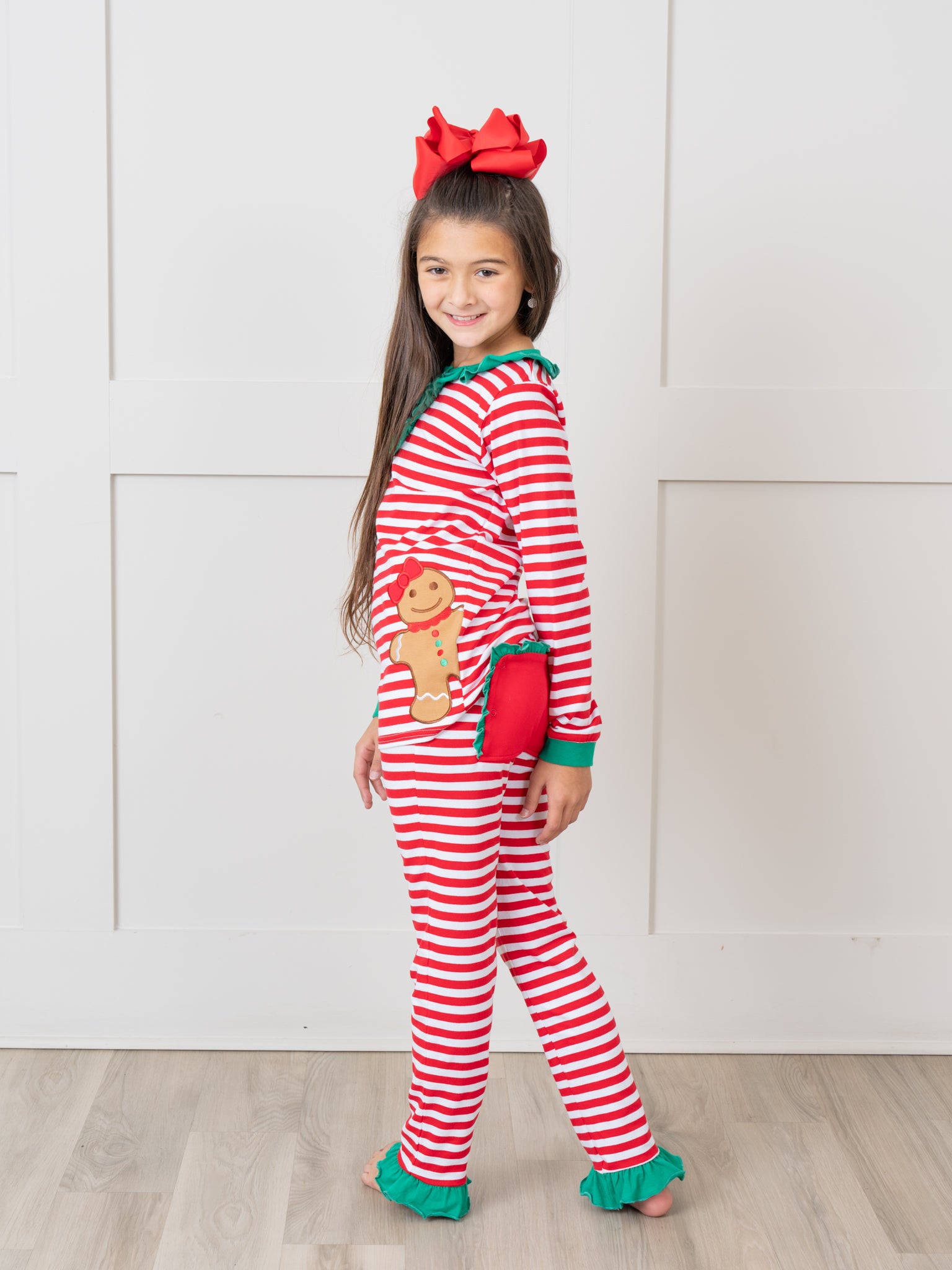 Gingerbread Dreams Striped Christmas Pajamas - Boys & Girls - Marie Nicole Clothing