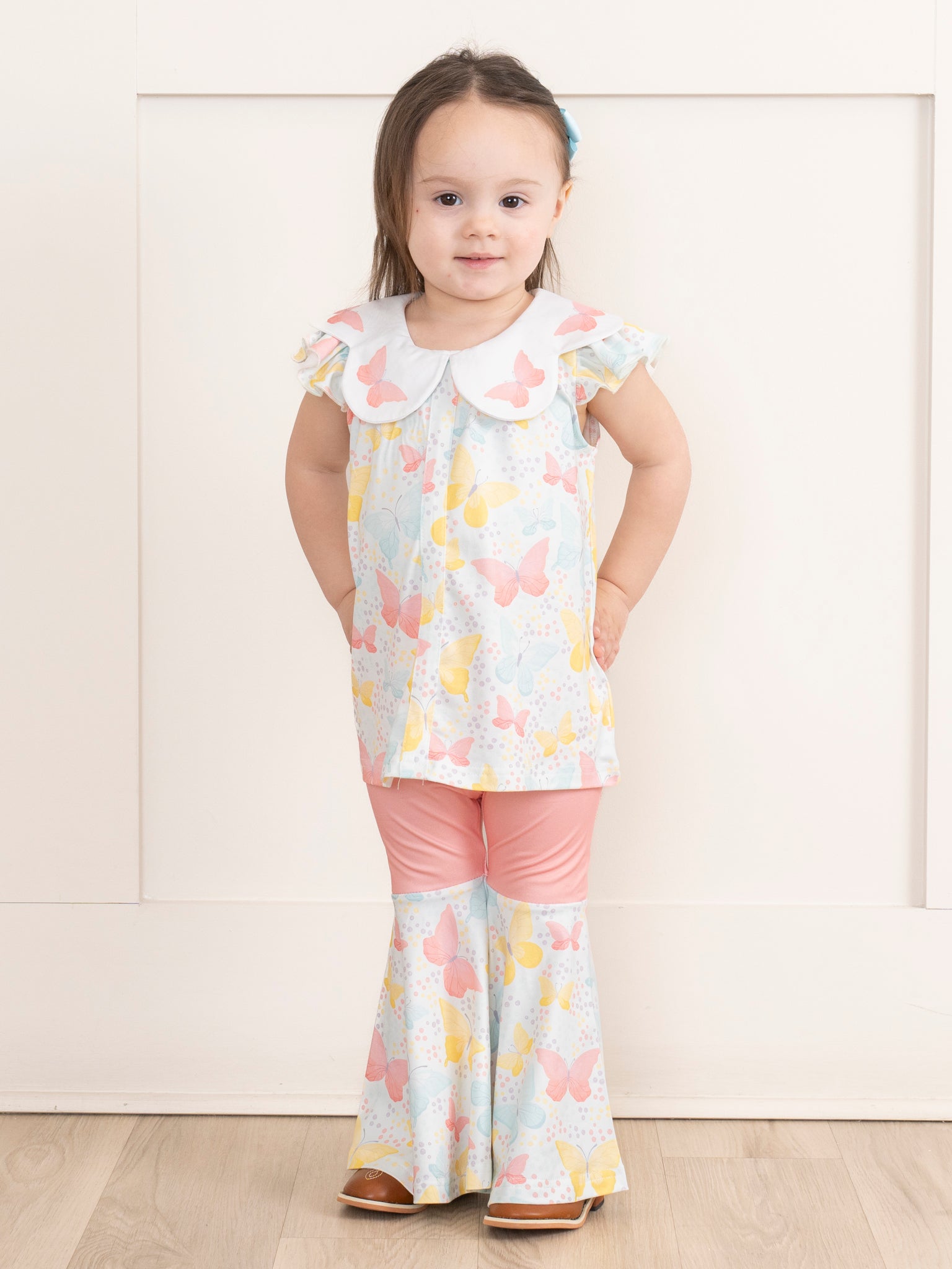 Pastel Butterflies Bell Bottoms Outfit - Marie Nicole Clothing