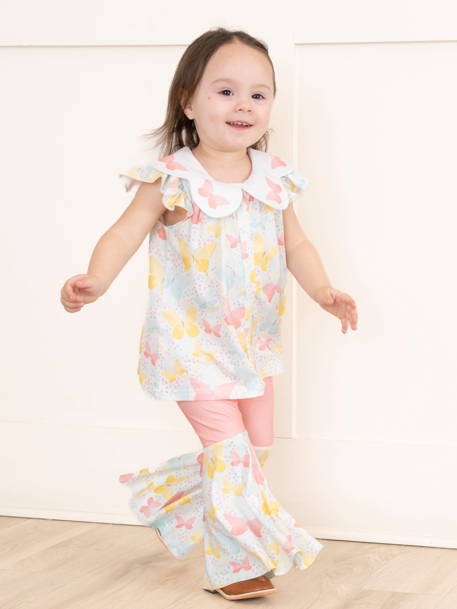 Pastel Butterflies Bell Bottoms Outfit - Marie Nicole Clothing