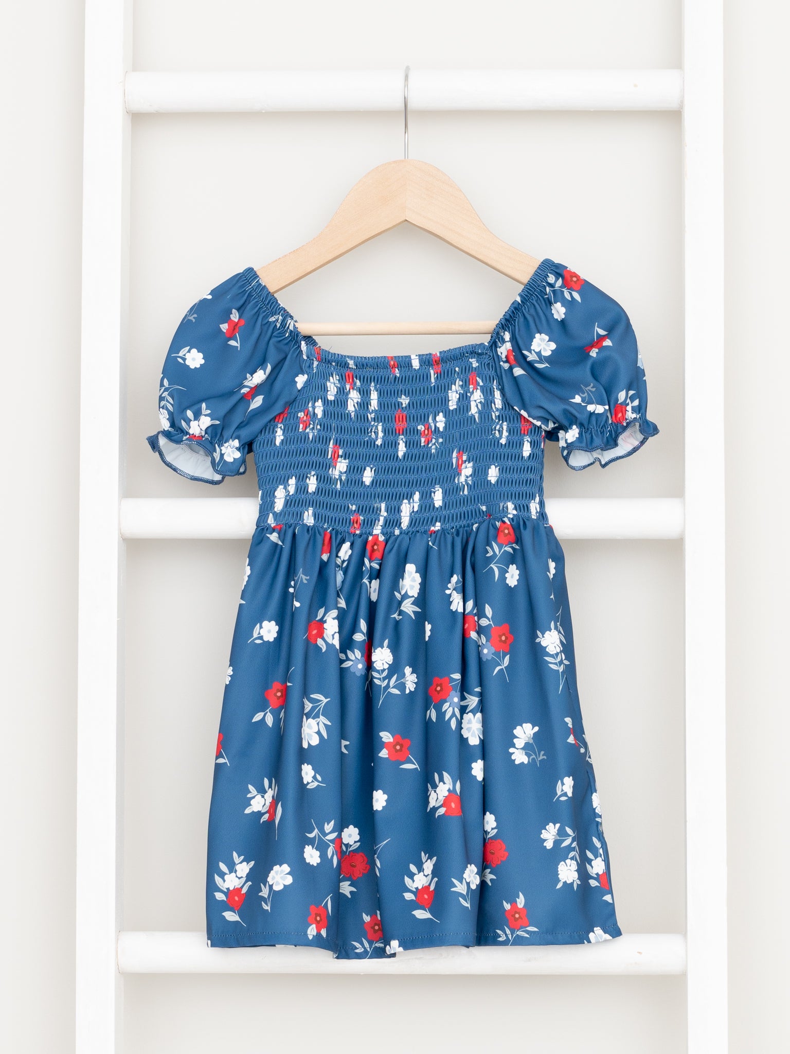 Mom & Me Smocked Navy Floral Dress - Marie Nicole Clothing