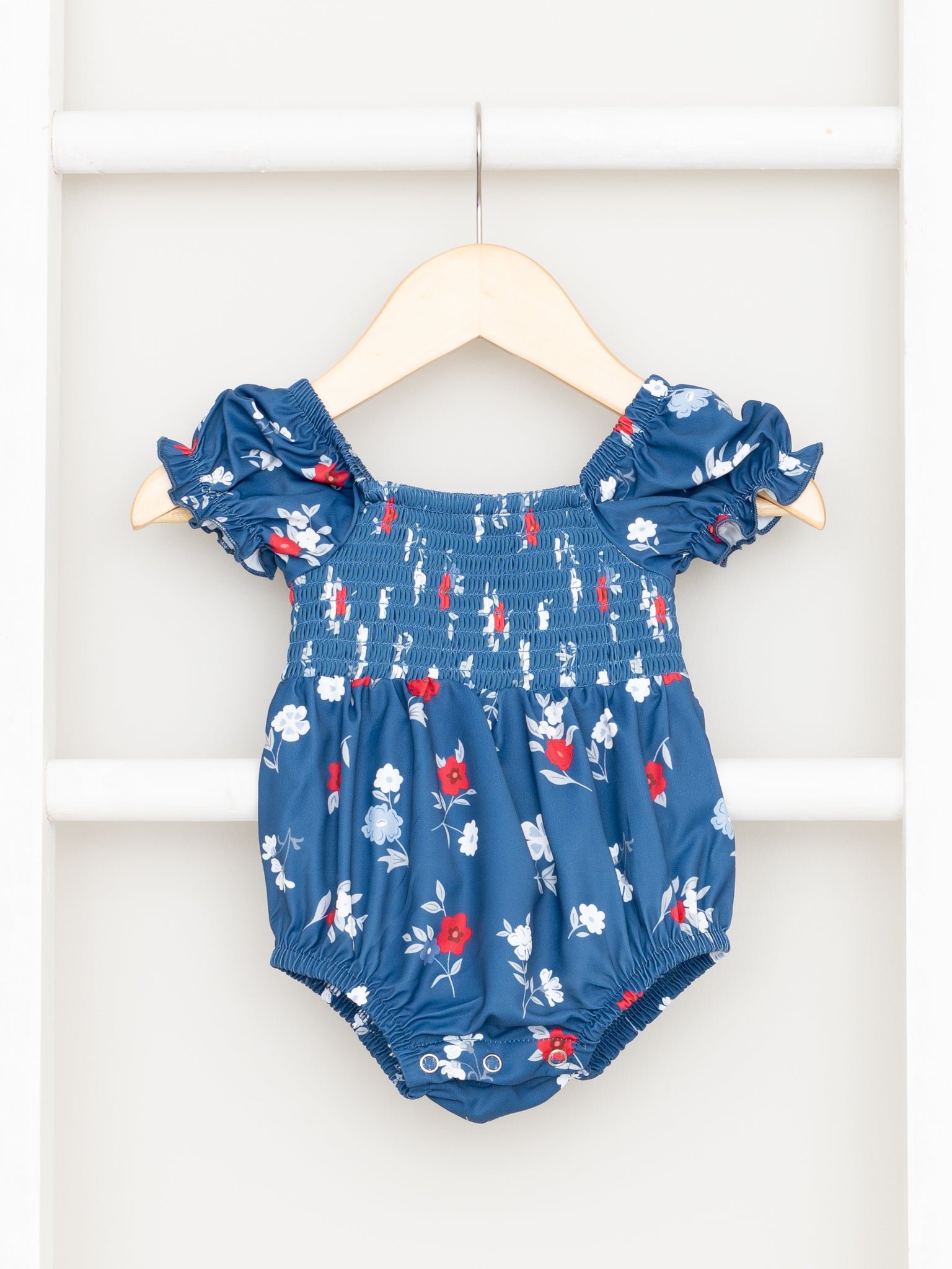 Mom & Me Smocked Navy Floral Dress - Marie Nicole Clothing